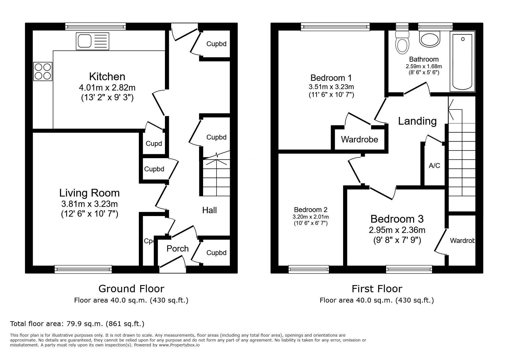 Floorplan of 3 bedroom Semi Detached House to rent, Denton Close, Rye, East Sussex, TN31