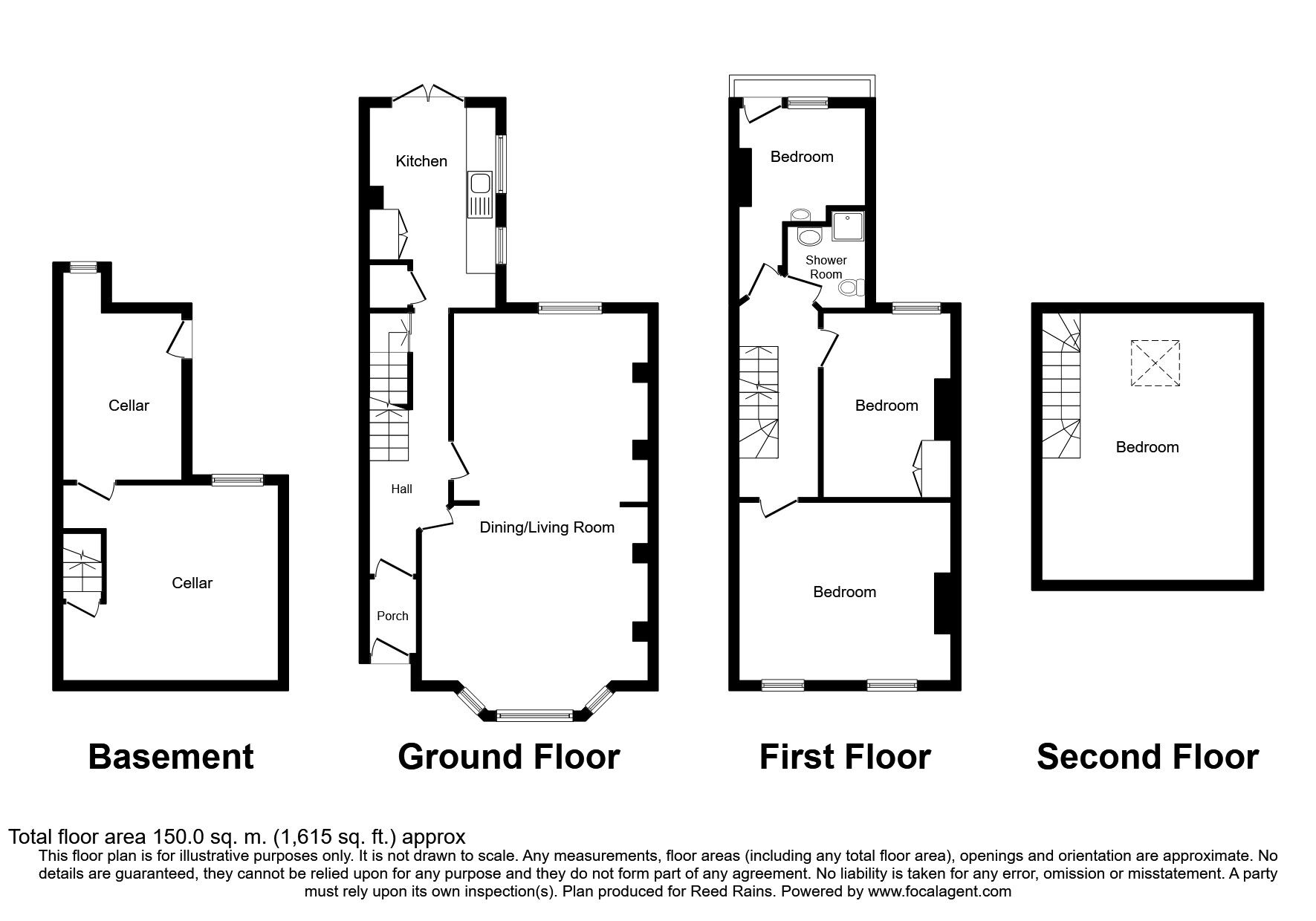 Floorplan of 4 bedroom Mid Terrace House for sale, Udimore Road, Rye, East Sussex, TN31