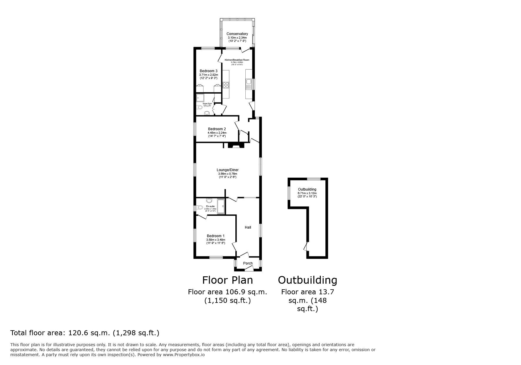Floorplan of 3 bedroom Detached Bungalow for sale, Sea Road, Winchelsea Beach, Winchelsea, TN36