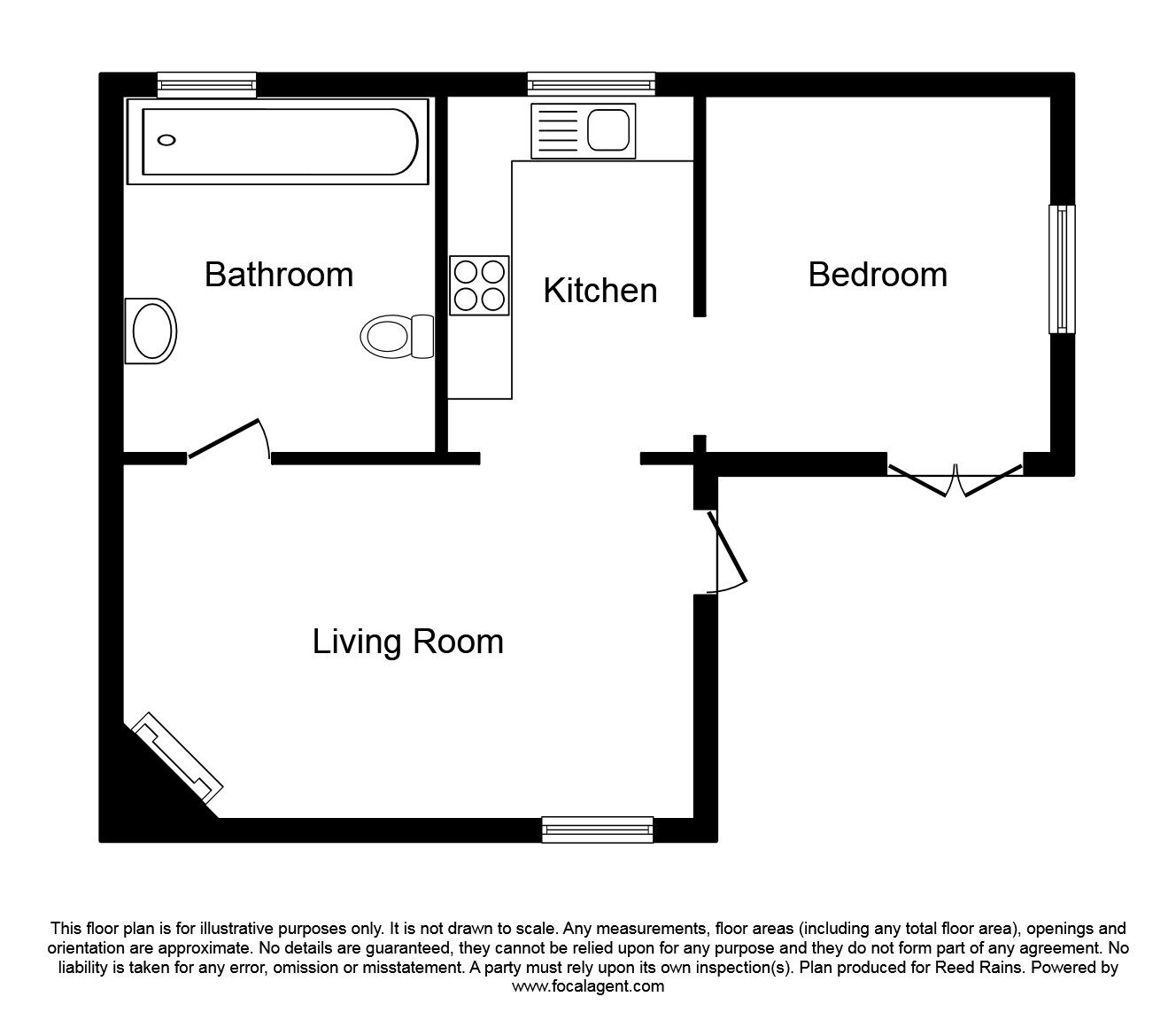 Floorplan of 1 bedroom Detached Property to rent, Leasam Lane, Playden, East Sussex, TN31