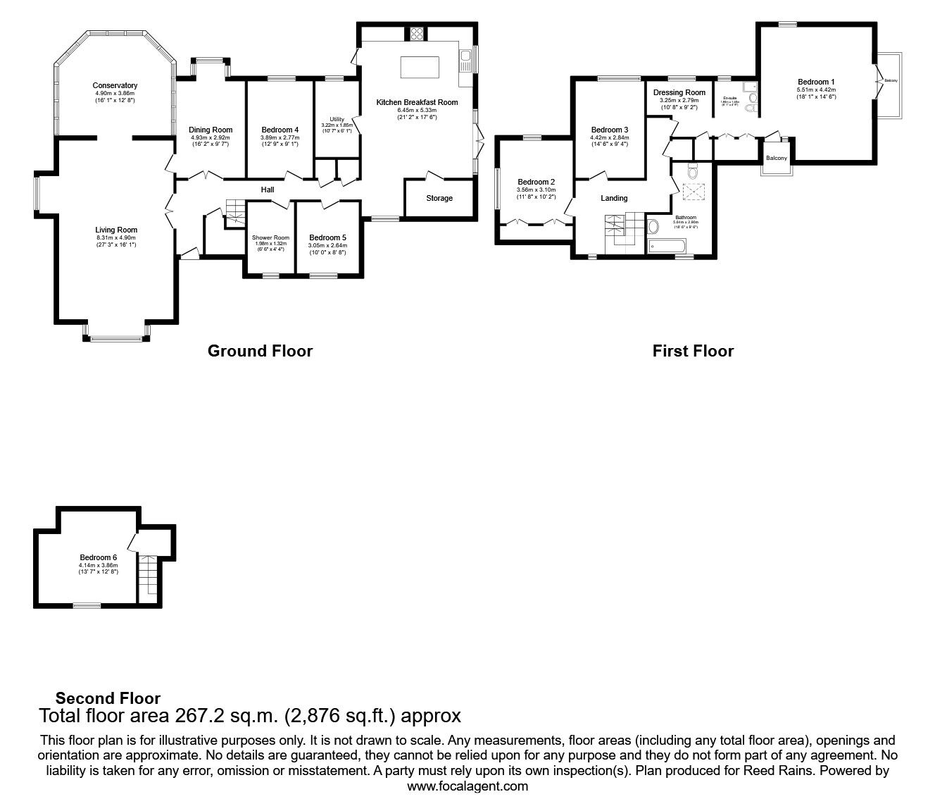 Floorplan of 5 bedroom Detached House for sale, Rye Road, Playden, East Sussex, TN31