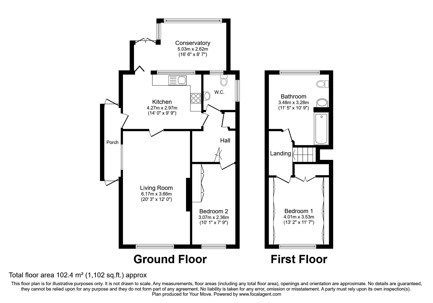 Floorplan of 2 bedroom Detached Bungalow for sale, Sea Road, Winchelsea Beach, East Sussex, TN36