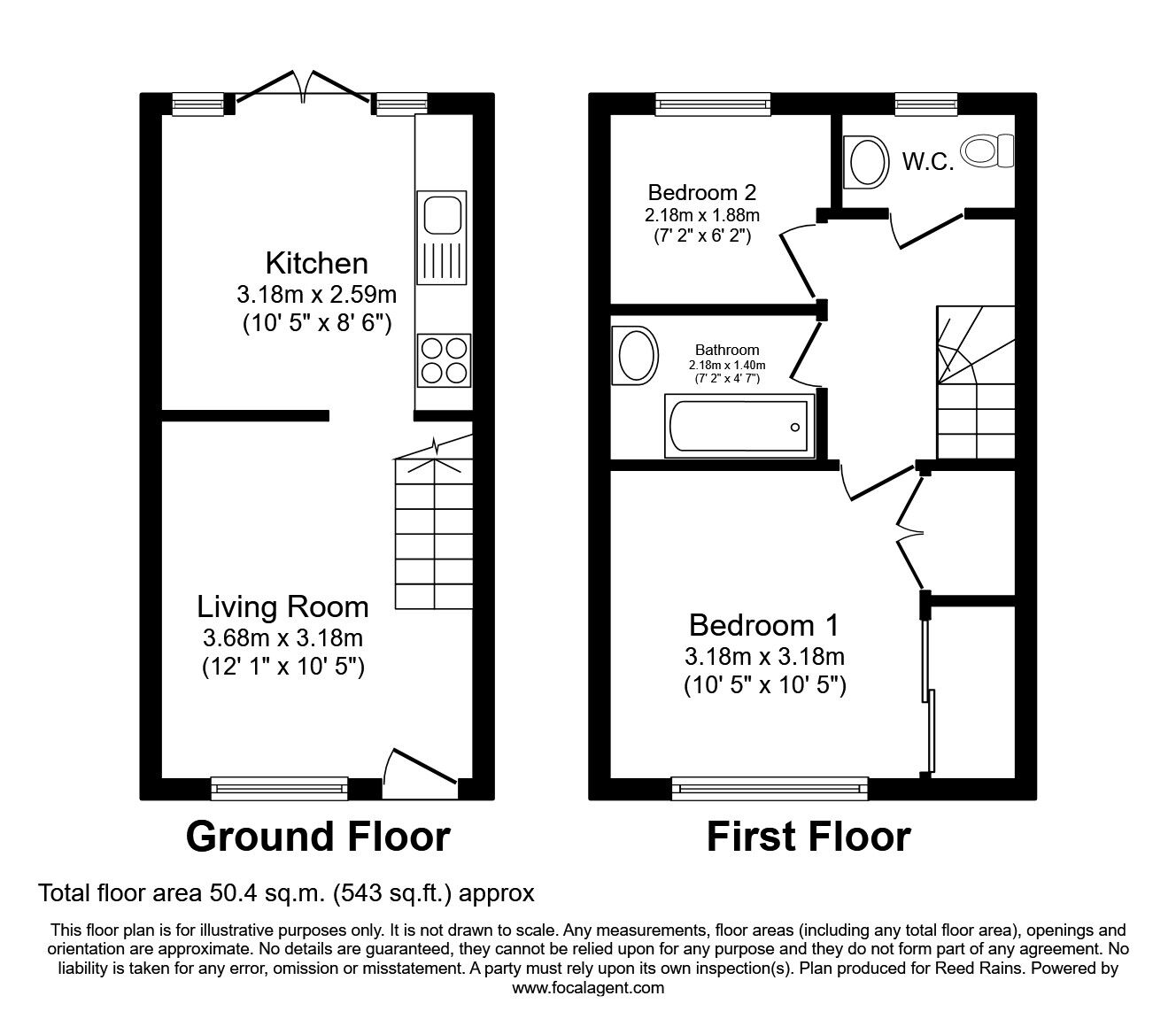 Floorplan of 2 bedroom Mid Terrace House to rent, Wish Ward, Rye, East Sussex, TN31