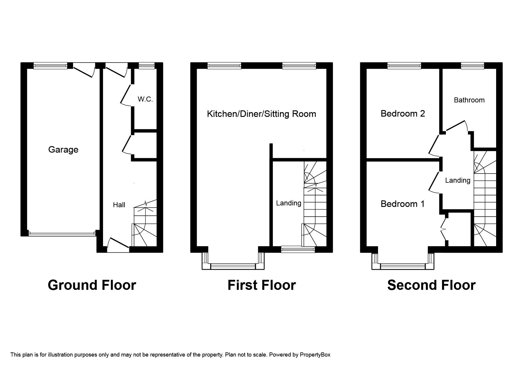 Floorplan of 2 bedroom Mid Terrace House to rent, Western Barn Close, Rye, East Sussex, TN31