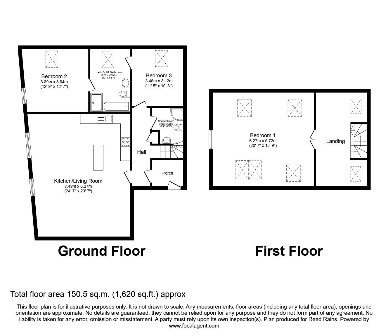 Floorplan of 3 bedroom  Flat for sale, Wish Street, Rye, East Sussex, TN31