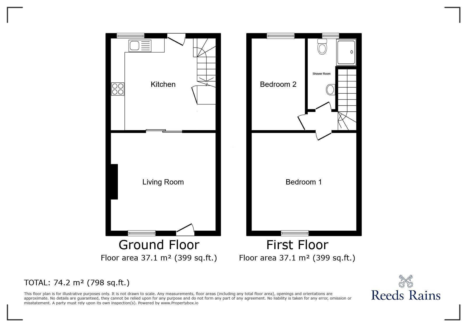 Floorplan of 2 bedroom Mid Terrace House for sale, Tower Street, Rye, East Sussex, TN31
