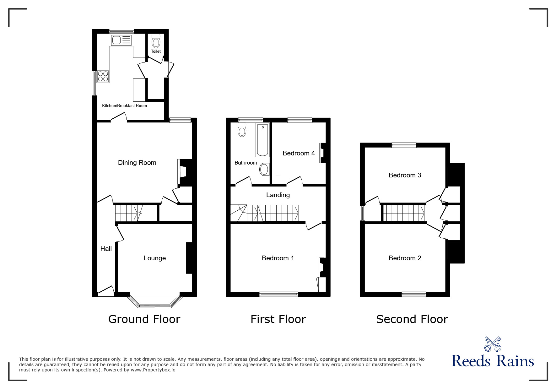 Floorplan of 4 bedroom Semi Detached House for sale, Ferry Road, Rye, East Sussex, TN31