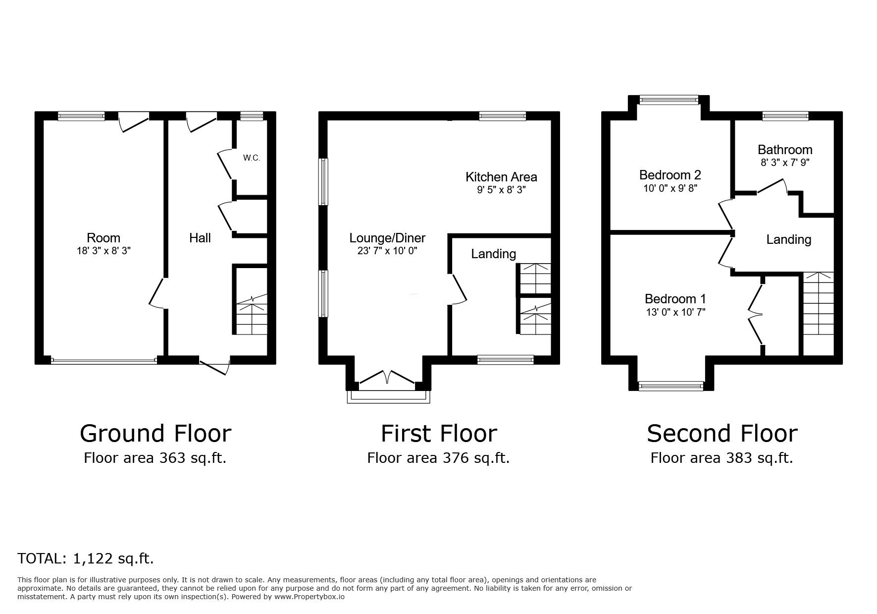 Floorplan of 3 bedroom End Terrace House for sale, Western Barn Close, Rye, East Sussex, TN31
