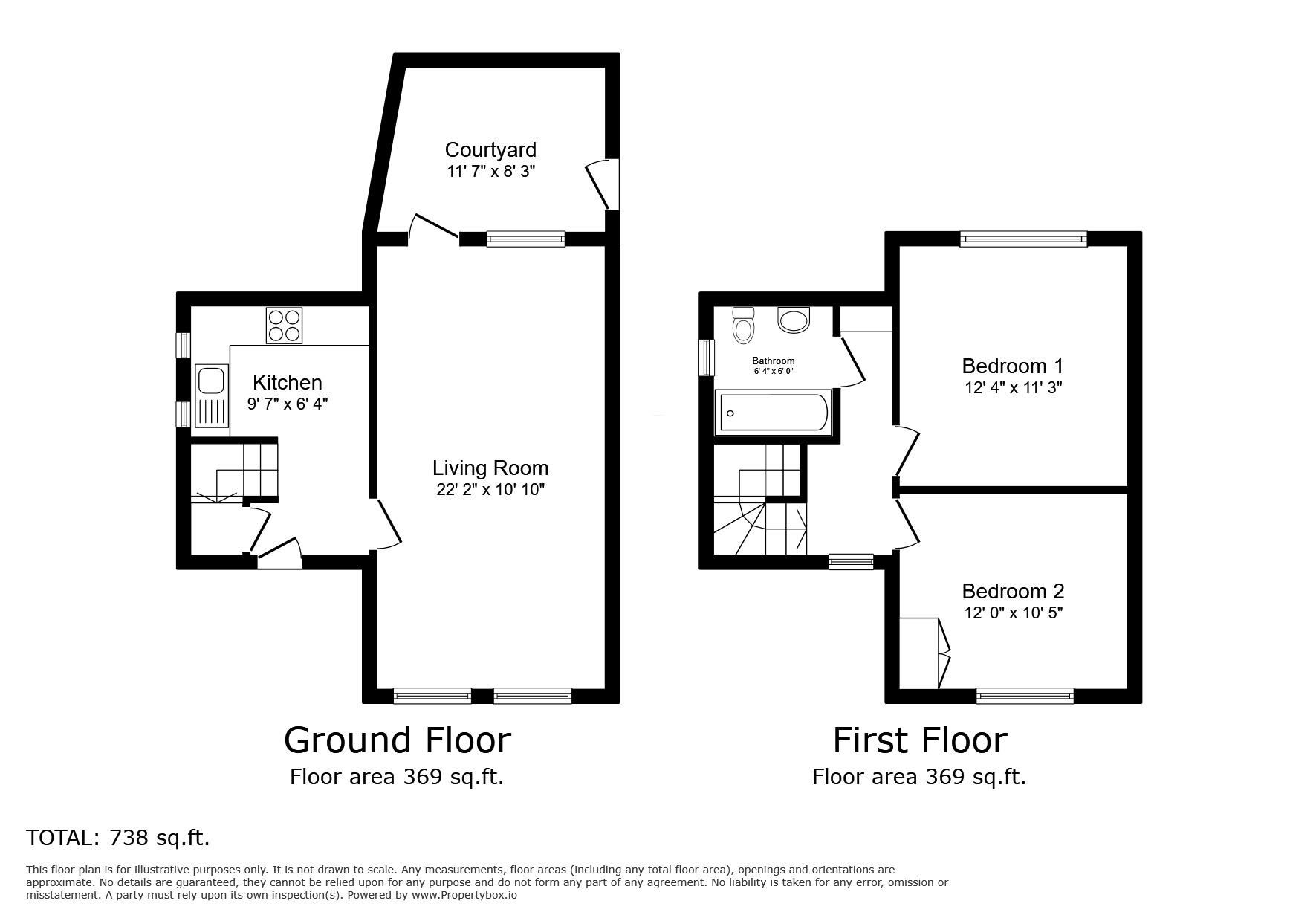 Floorplan of 2 bedroom Semi Detached House for sale, Wish Ward, Rye, East Sussex, TN31
