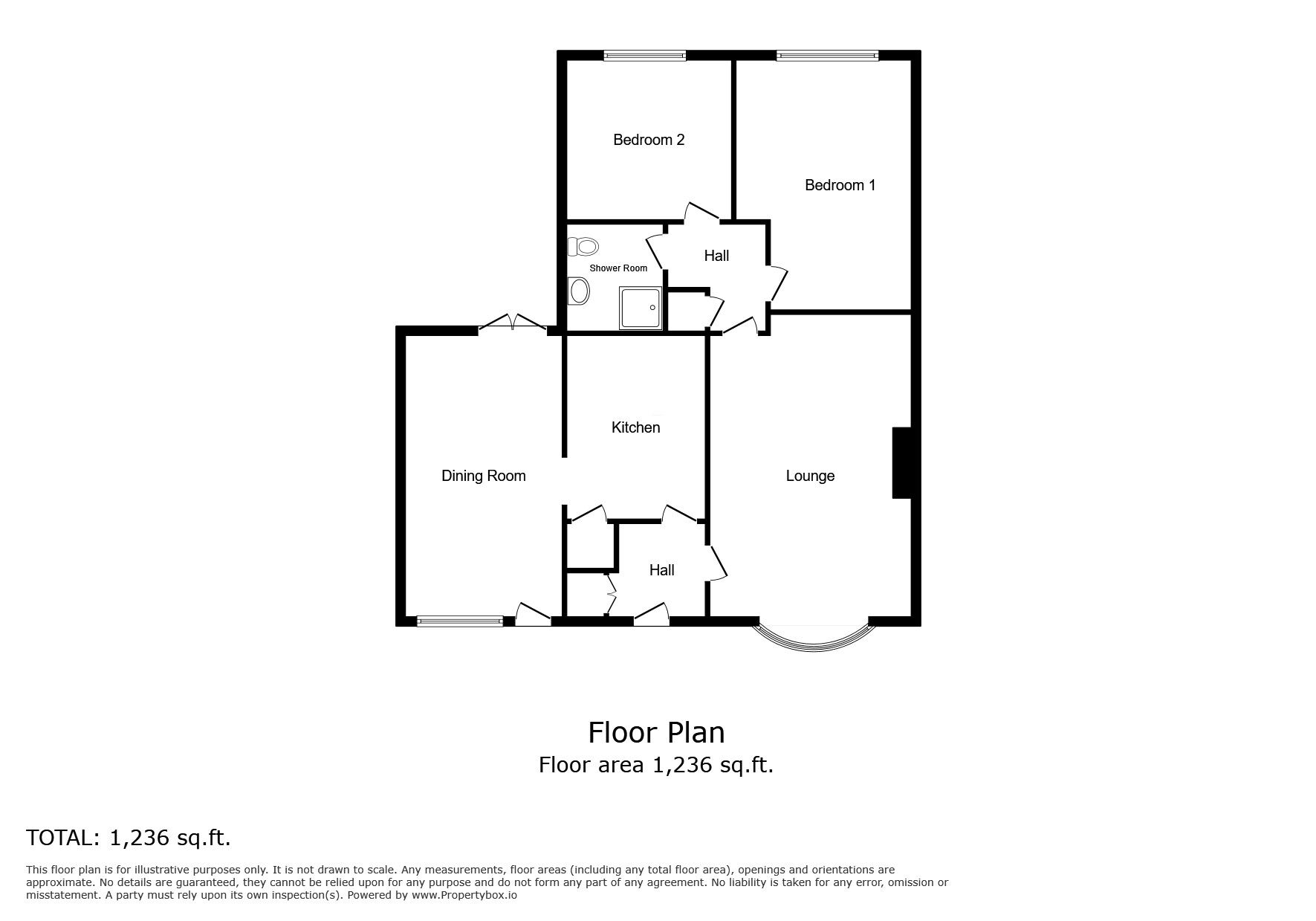 Floorplan of 2 bedroom Semi Detached Bungalow for sale, Harbour Farm, Winchelsea Beach, East Sussex, TN36