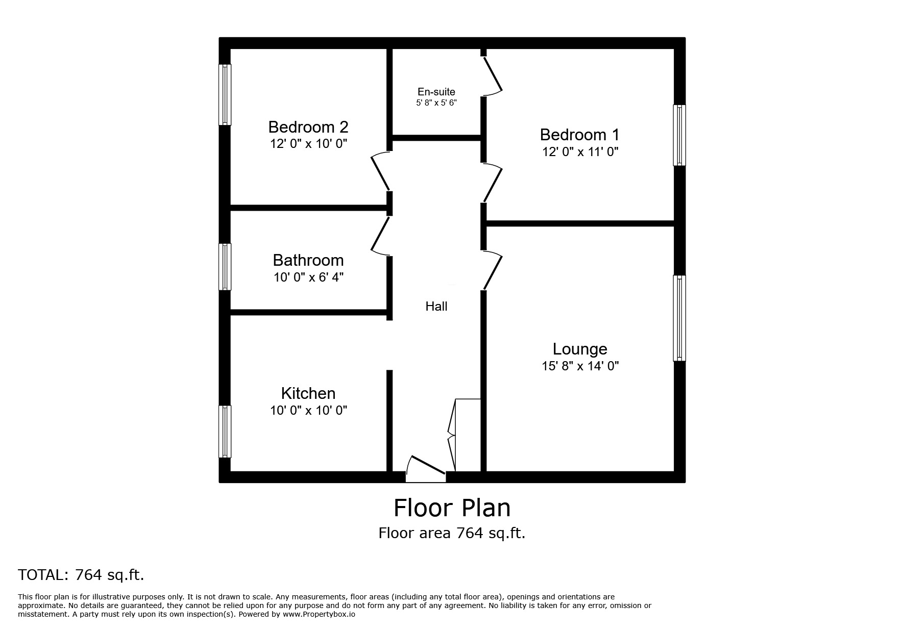 Floorplan of 2 bedroom  Flat for sale, Military Road, Rye, East Sussex, TN31