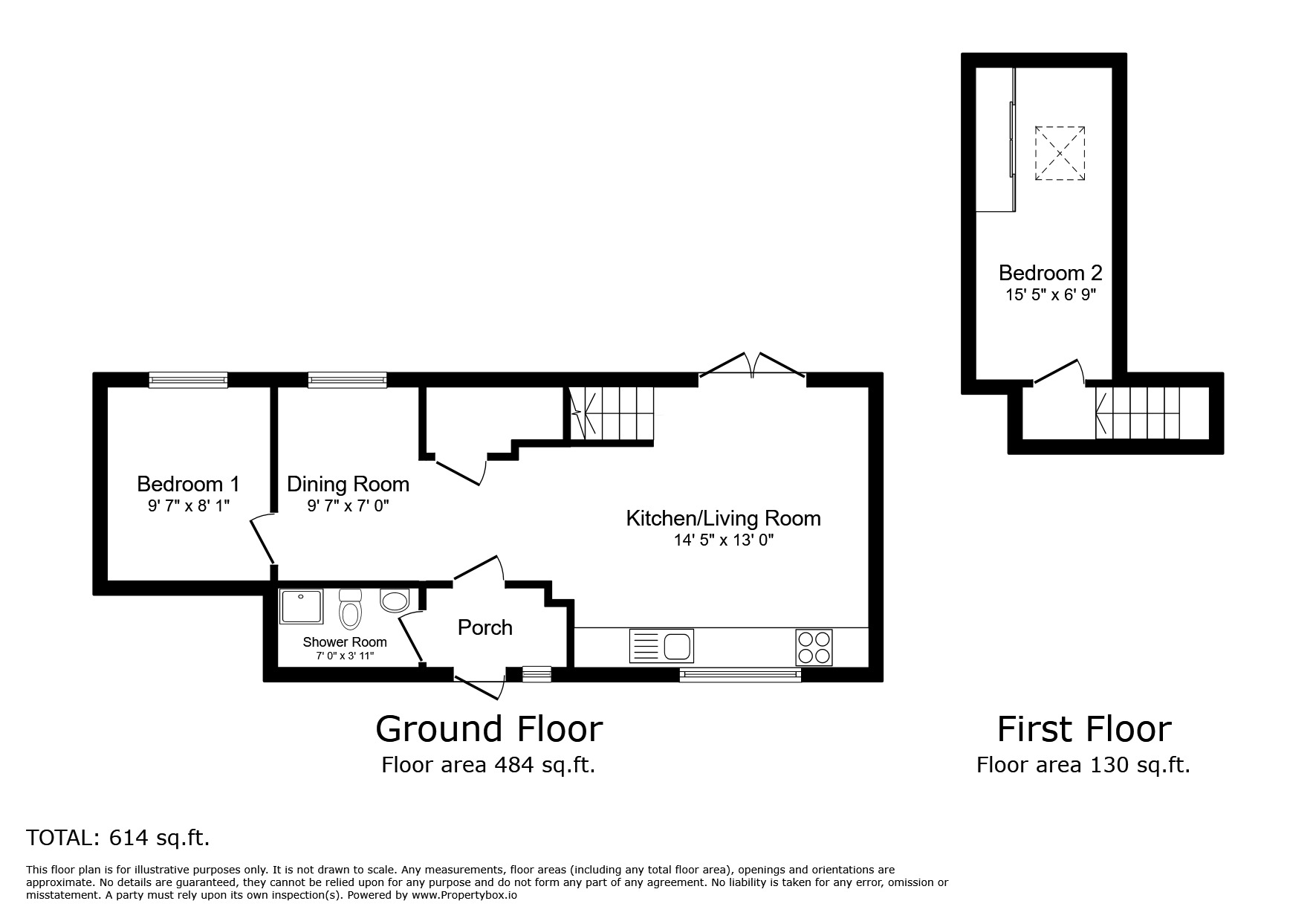Floorplan of 2 bedroom Semi Detached Property to rent, Rye Road, Rye Foreign, East Sussex, TN31