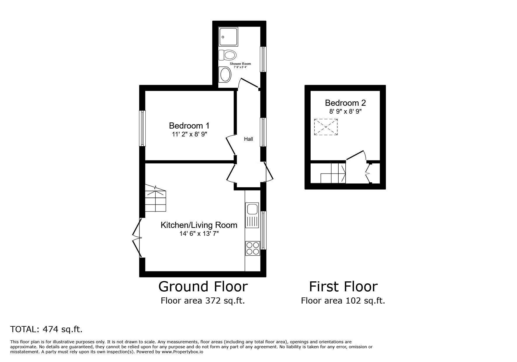 Floorplan of 2 bedroom Semi Detached House to rent, Rye Road, Rye Foreign, East Sussex, TN31