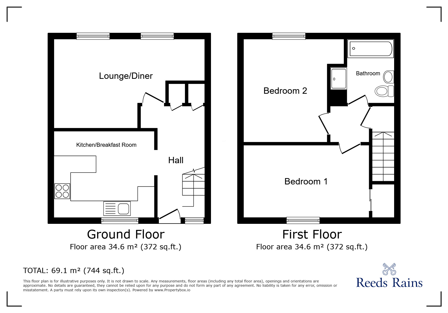 Floorplan of 2 bedroom  Flat for sale, New Winchelsea Road, Rye, East Sussex, TN31