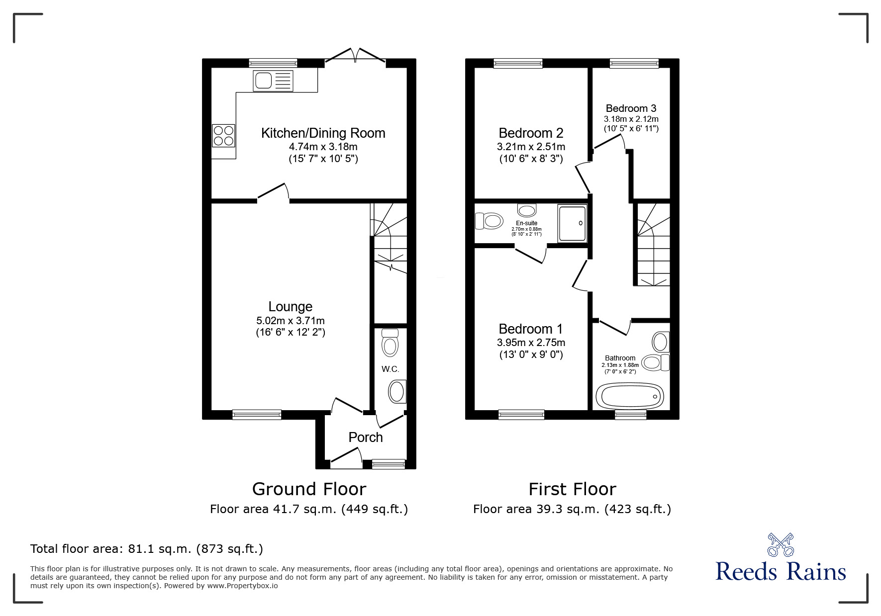 Floorplan of 3 bedroom Mid Terrace House to rent, Long Beach View, Eastbourne, East Sussex, BN23