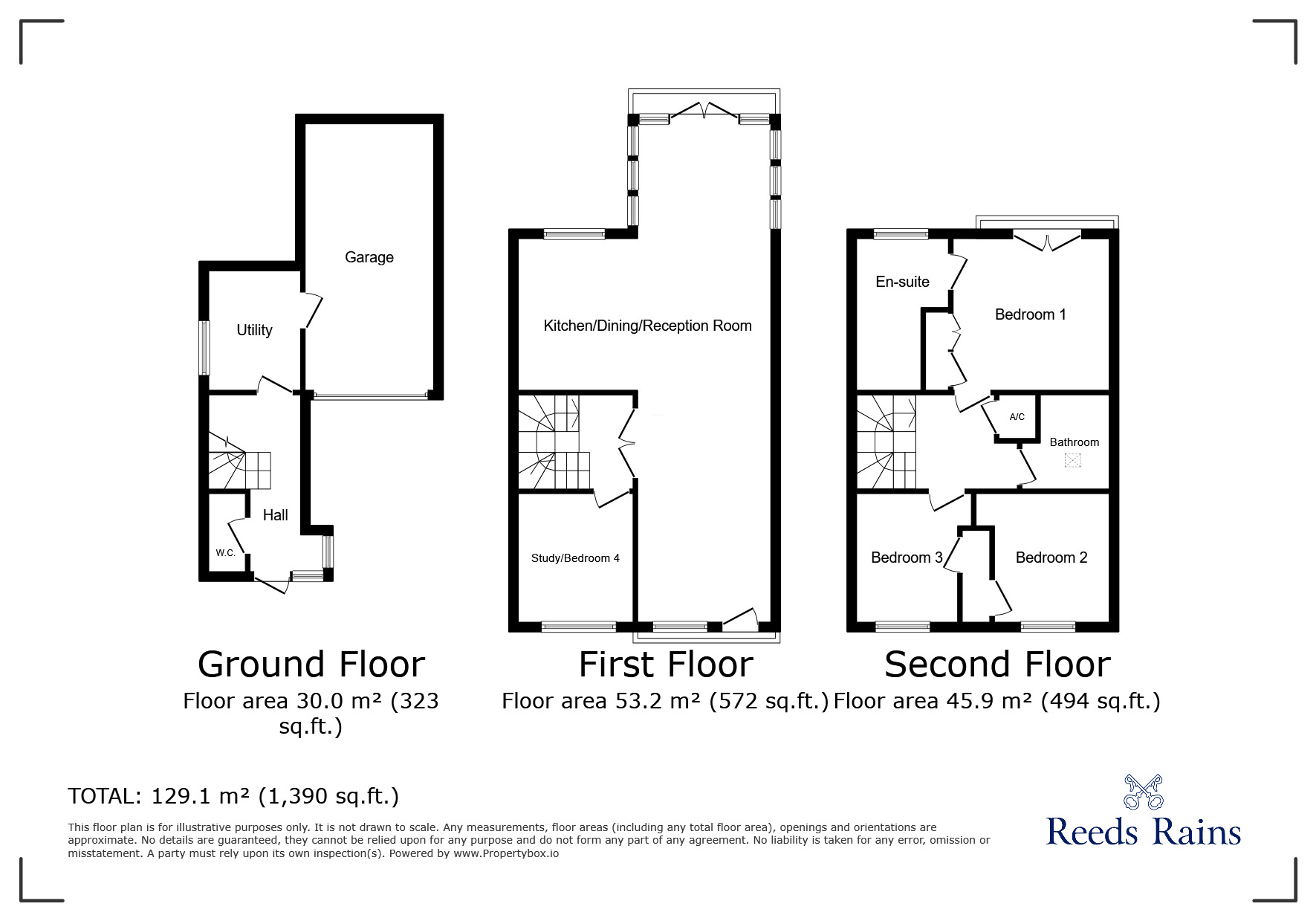 Floorplan of 4 bedroom Detached House to rent, Peacocke Way, Rye, East Sussex, TN31