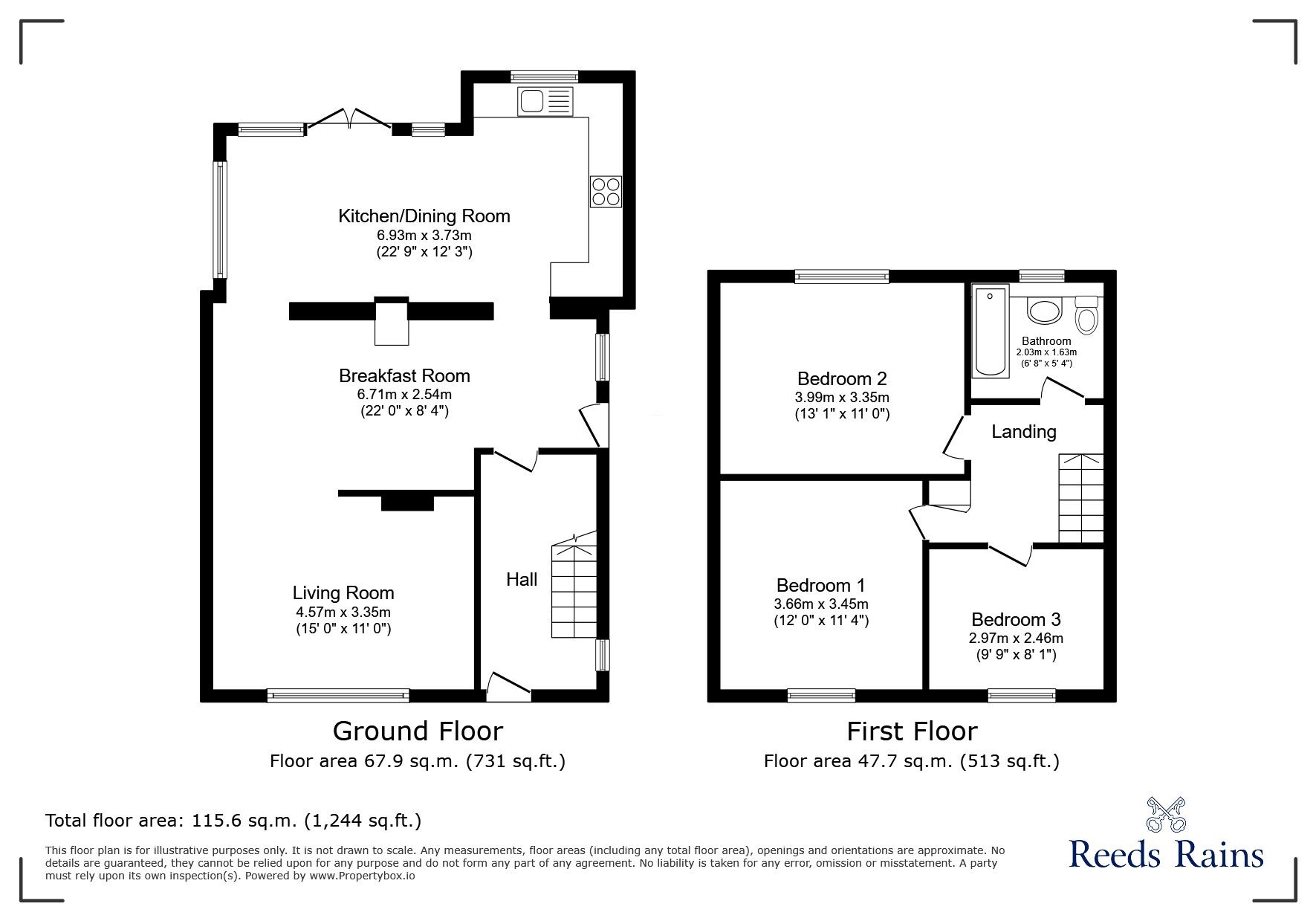 Floorplan of 3 bedroom Semi Detached House for sale, Lea Avenue, Rye, East Sussex, TN31