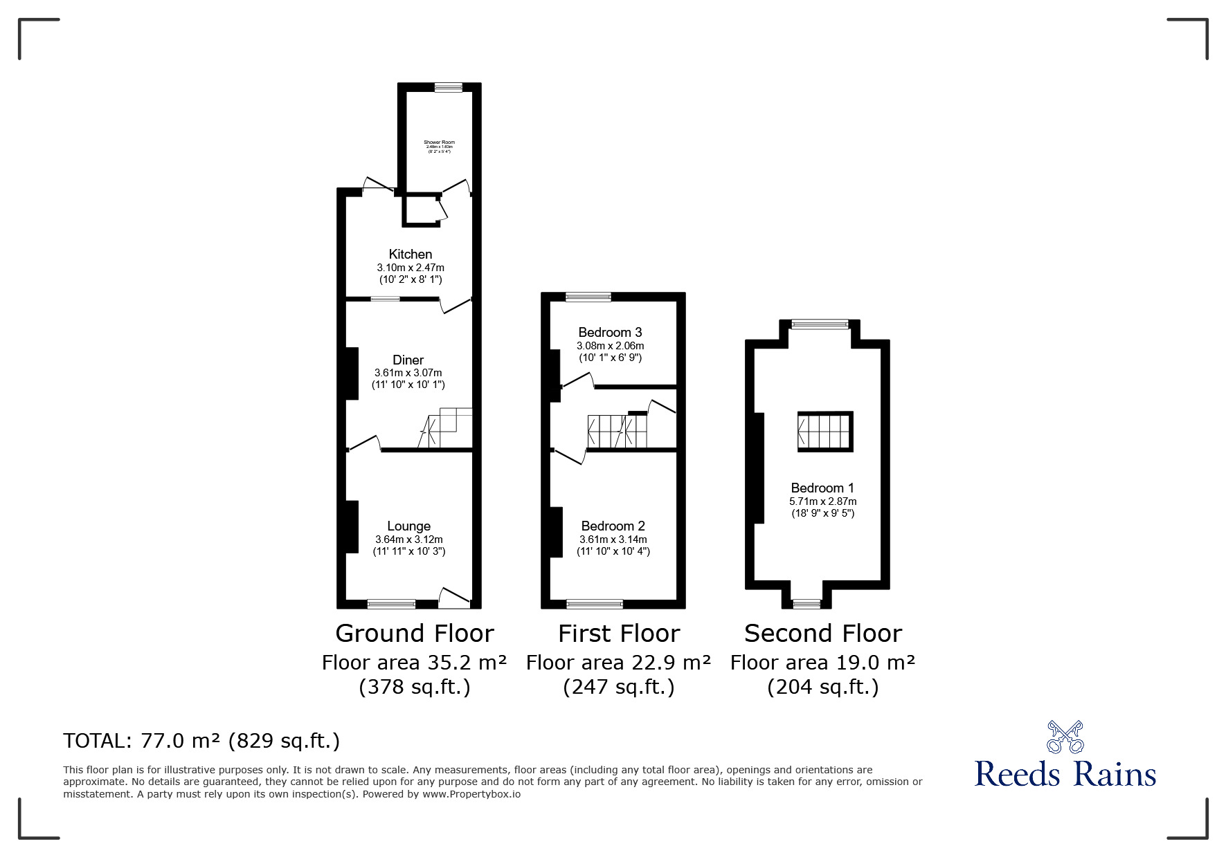 Floorplan of 2 bedroom Mid Terrace House for sale, Ferry Road, Rye, East Sussex, TN31
