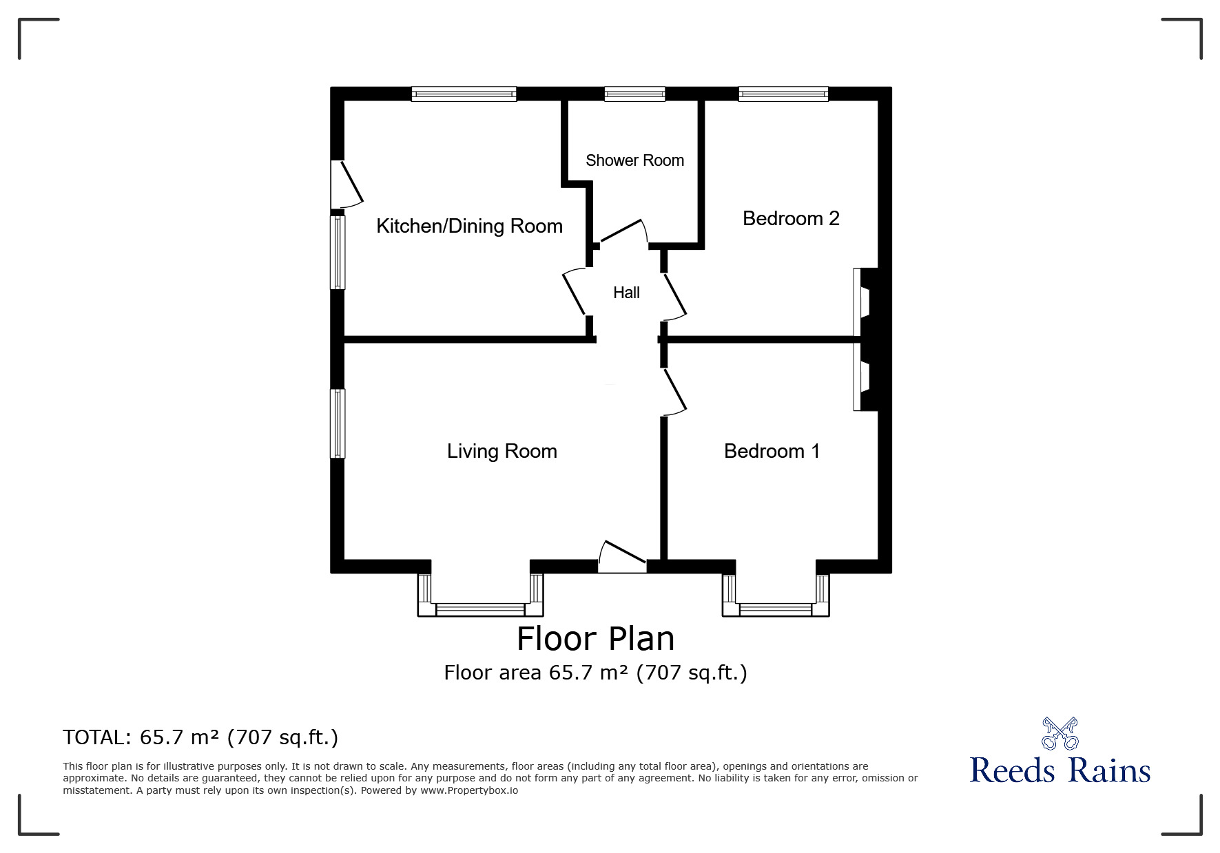 Floorplan of 2 bedroom Semi Detached Bungalow to rent, Higham Road, Winchelsea, East Sussex, TN36