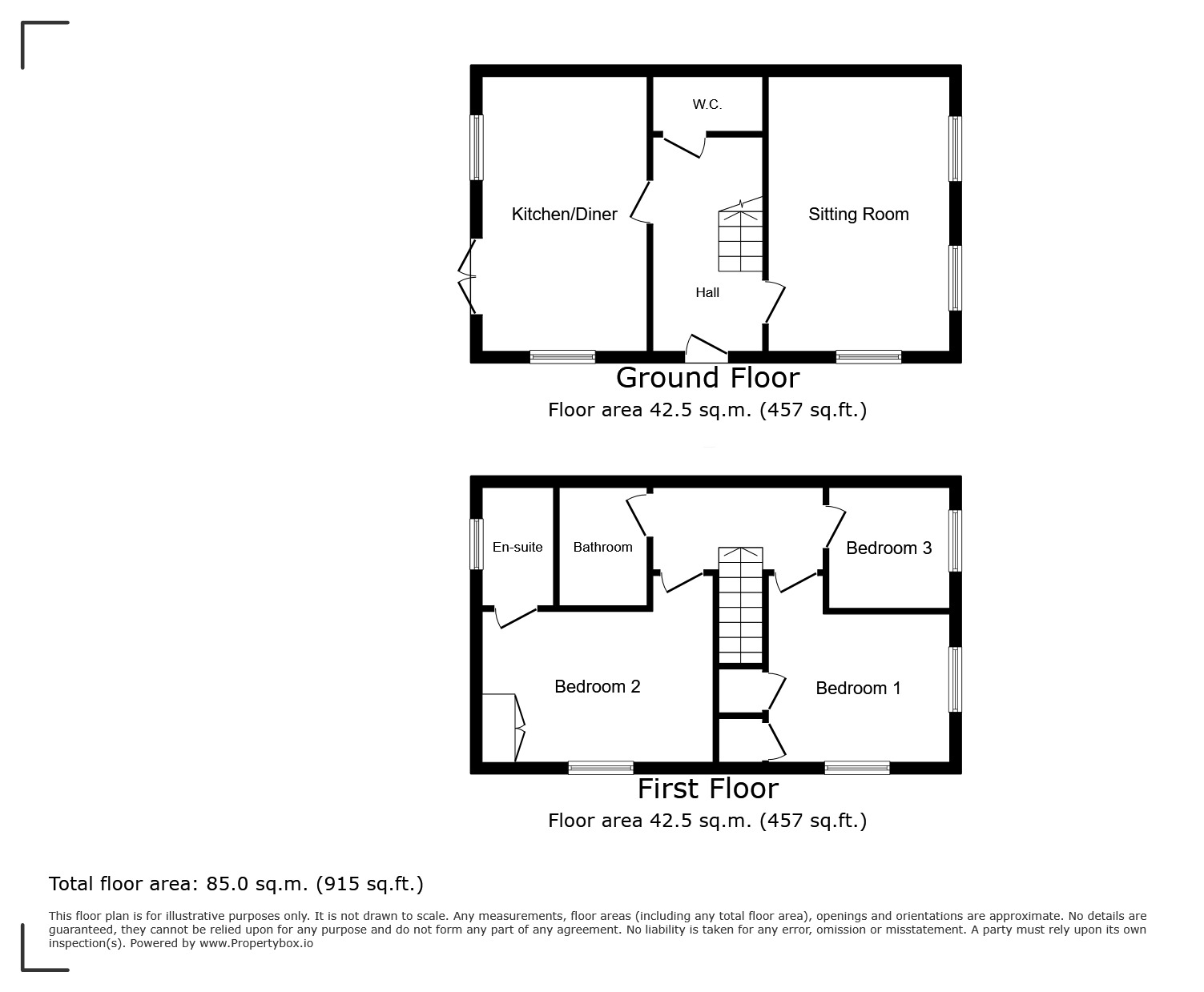 Floorplan of 3 bedroom Semi Detached House for sale, Sea Holly Walk, Camber, East Sussex, TN31