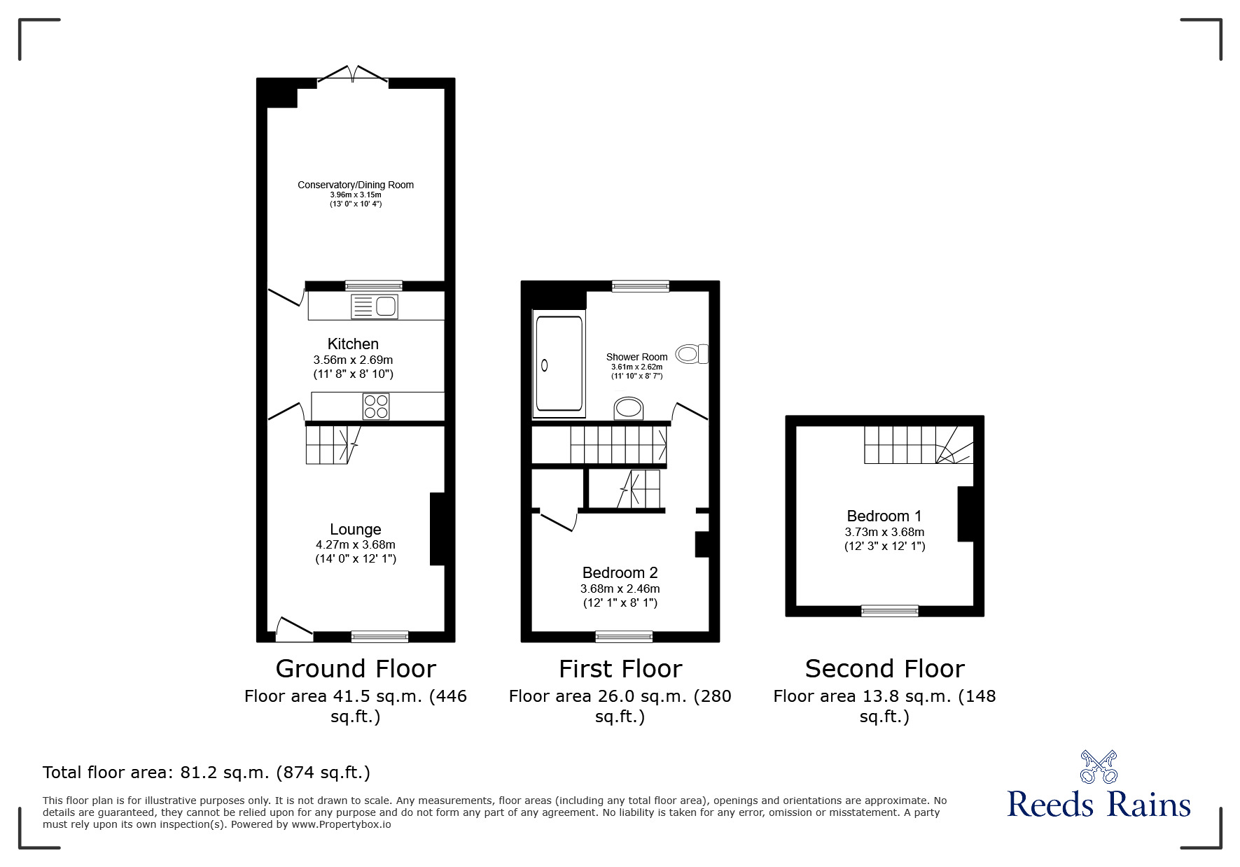 Floorplan of 2 bedroom Mid Terrace House for sale, Ferry Road, Rye, East Sussex, TN31