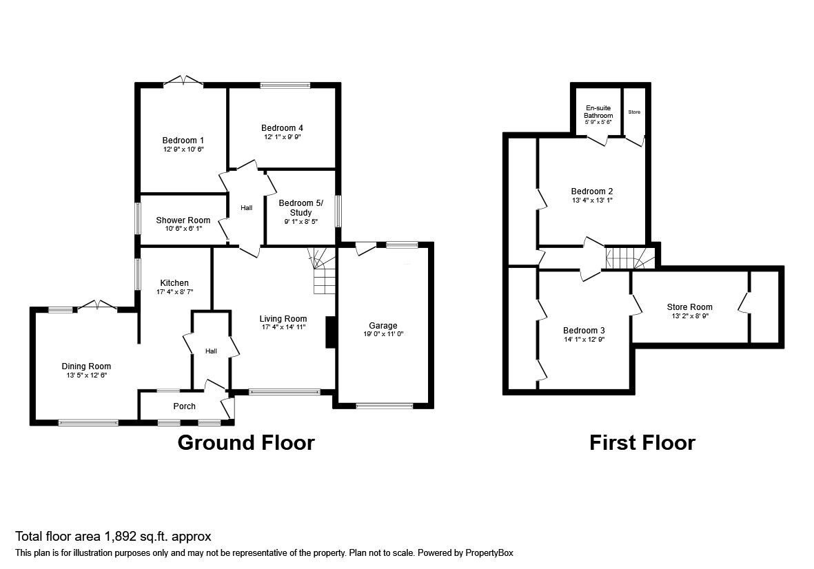 Floorplan of 5 bedroom Detached House for sale, Butchers Lane, Three Oaks, East Sussex, TN35