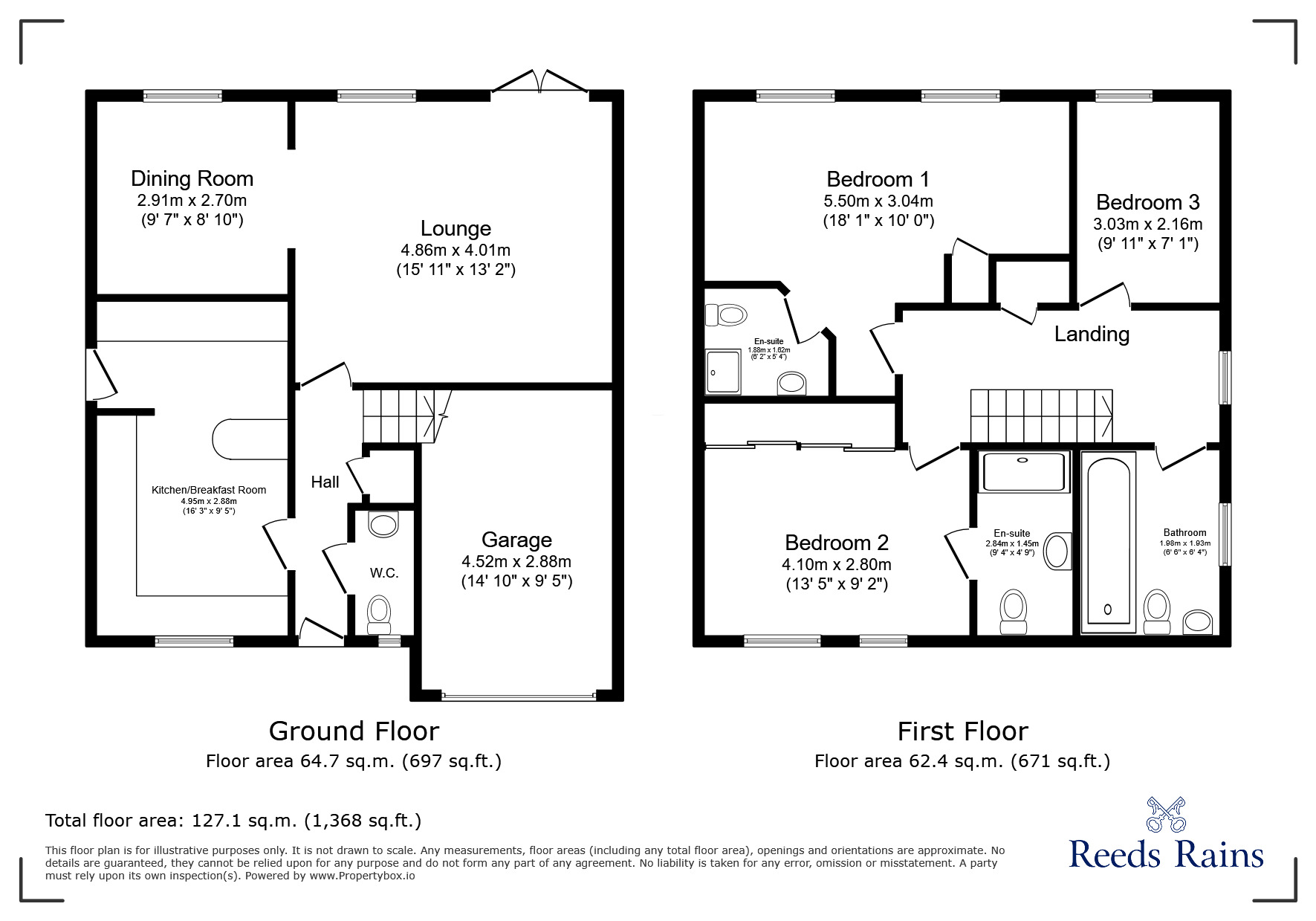 Floorplan of 3 bedroom Detached House for sale, Farleys Way, Peasmarsh, East Sussex, TN31
