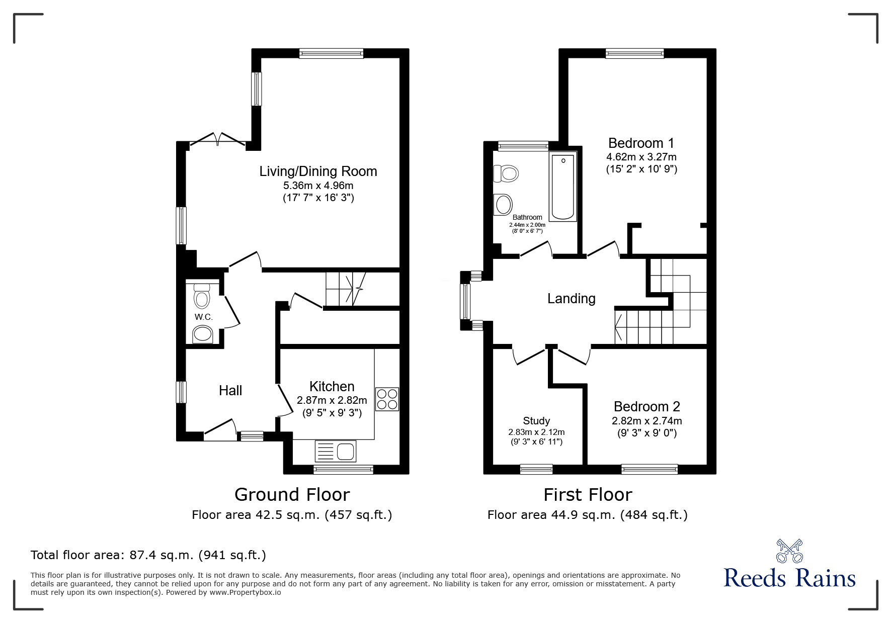 Floorplan of 2 bedroom End Terrace House for sale, Market Gardens, Fairlight, East Sussex, TN35
