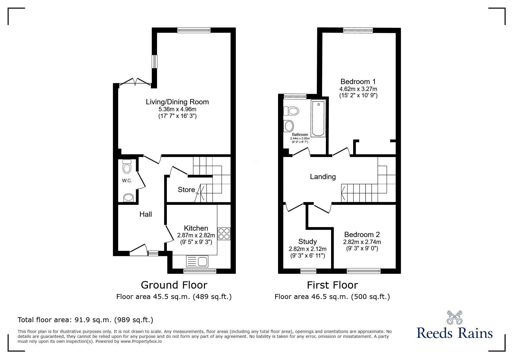 Floorplan of 2 bedroom Mid Terrace House for sale, Market Gardens, Fairlight, East Sussex, TN35