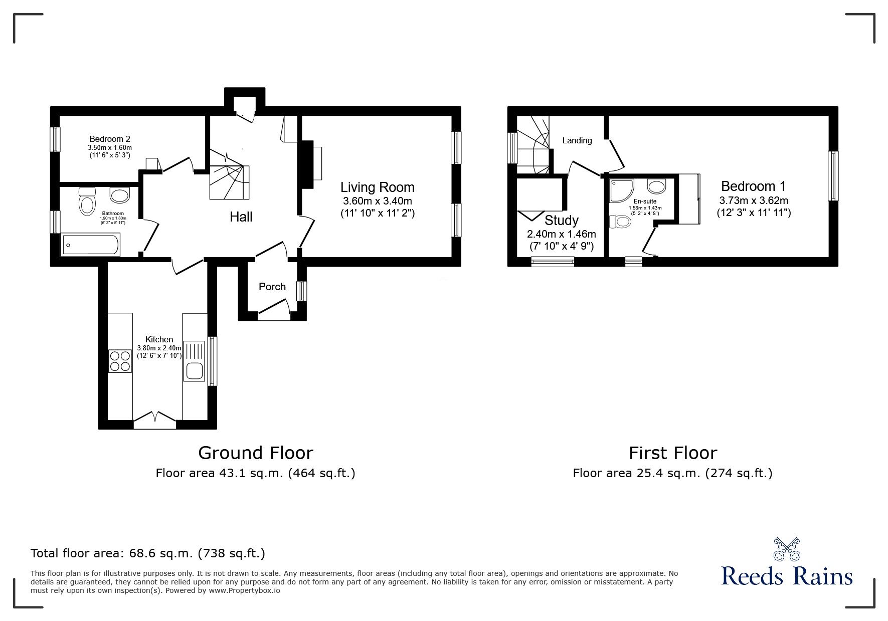 Floorplan of 2 bedroom End Terrace House for sale, Ferry Road, Rye, East Sussex, TN31