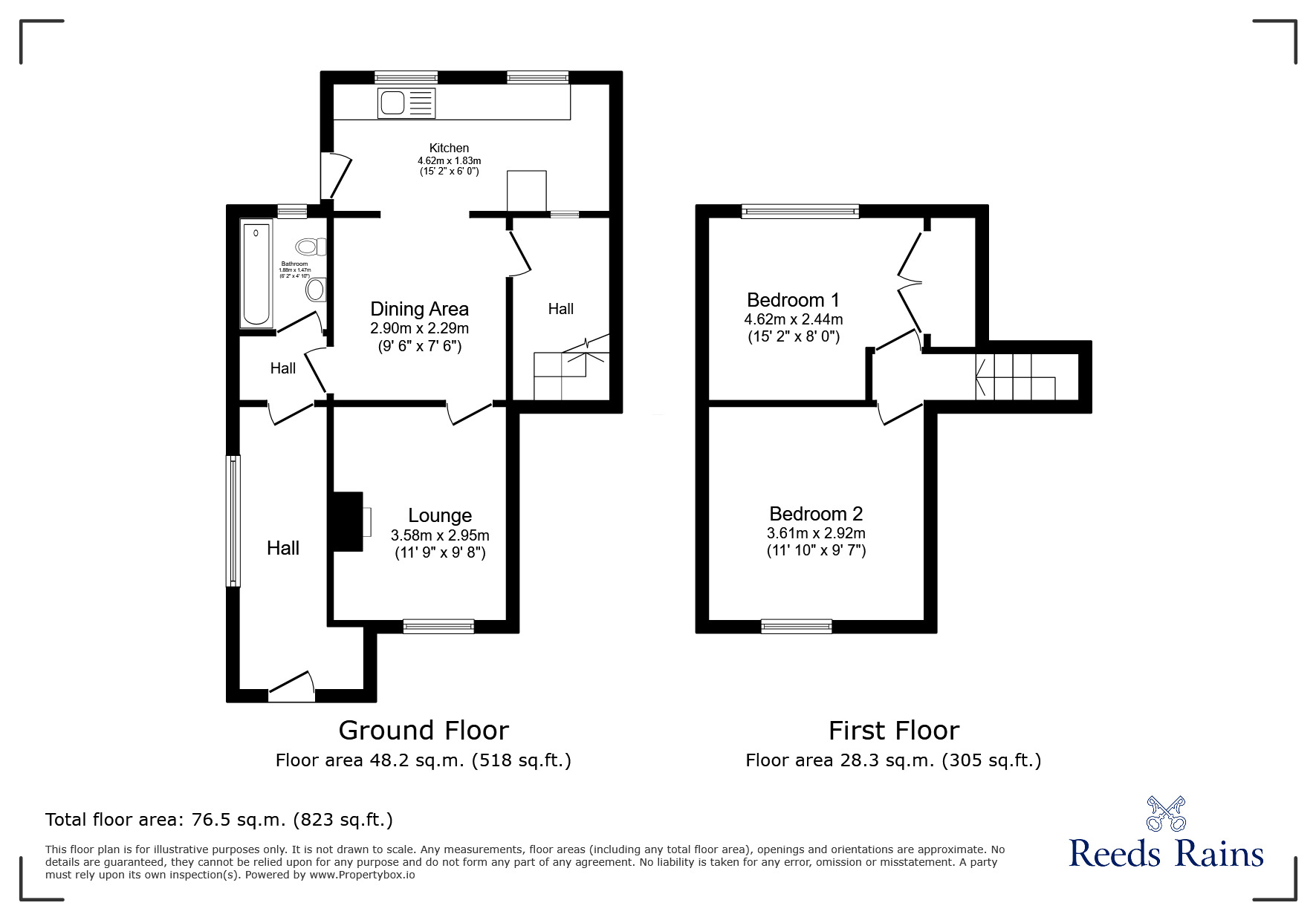 Floorplan of 2 bedroom Semi Detached House for sale, Main Street, Beckley, East Sussex, TN31