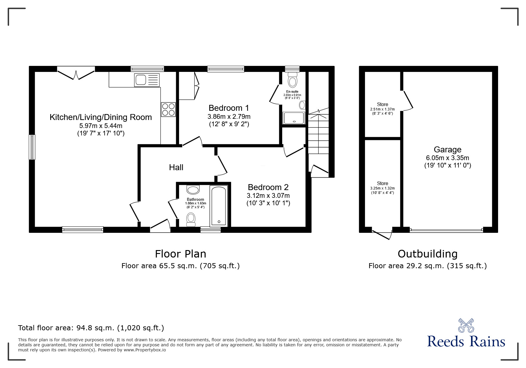 Floorplan of 2 bedroom Detached Bungalow for sale, Springfield Drive, Rye, East Sussex, TN31