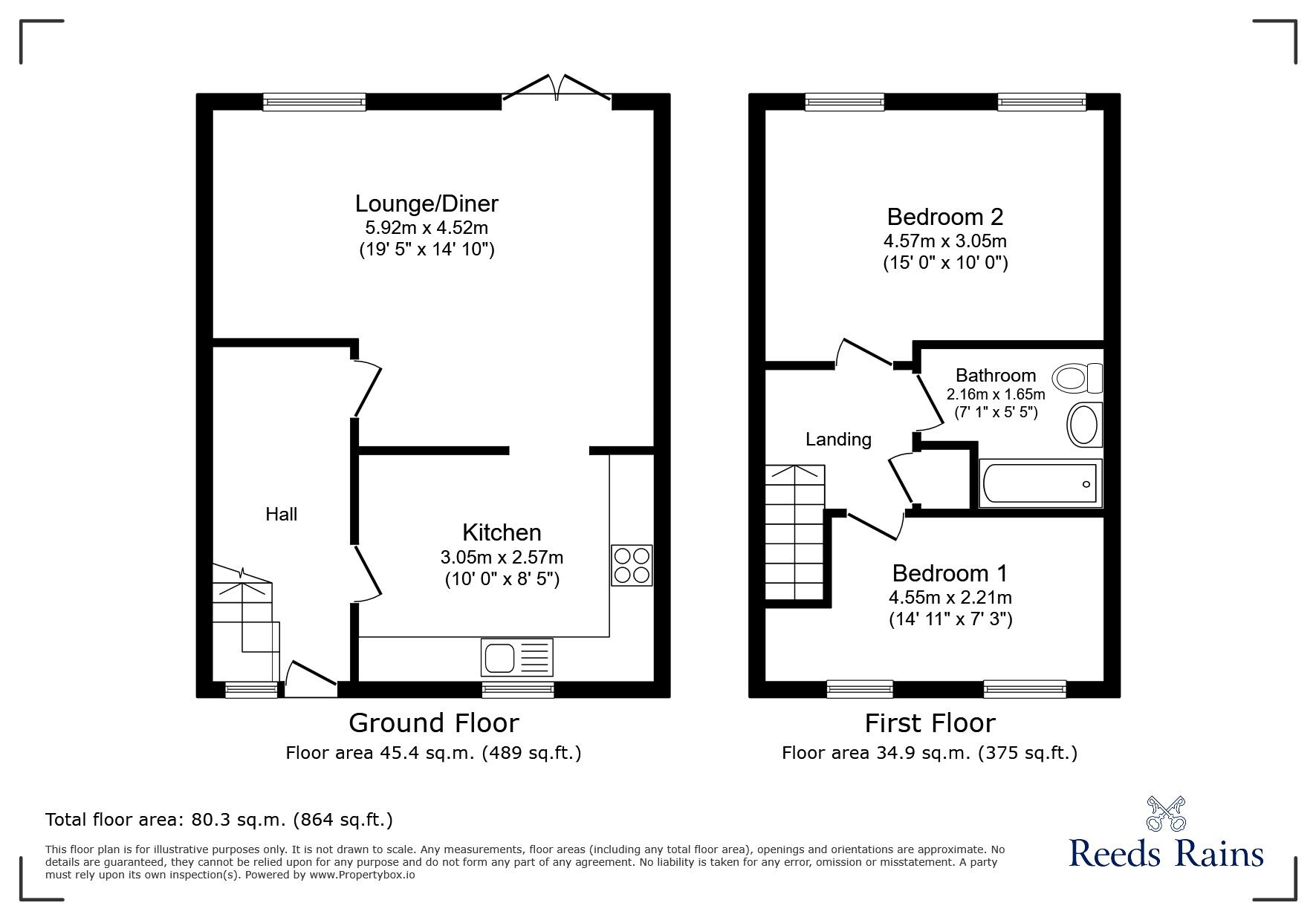 Floorplan of 2 bedroom Mid Terrace House for sale, Six Bells Mews, Northiam, East Sussex, TN31