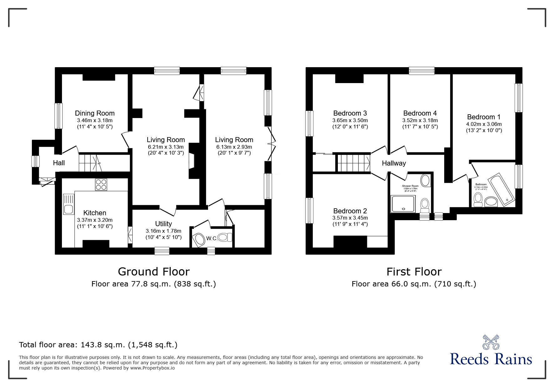 Floorplan of 4 bedroom Detached House for sale, Wheel Lane, Westfield, TN35