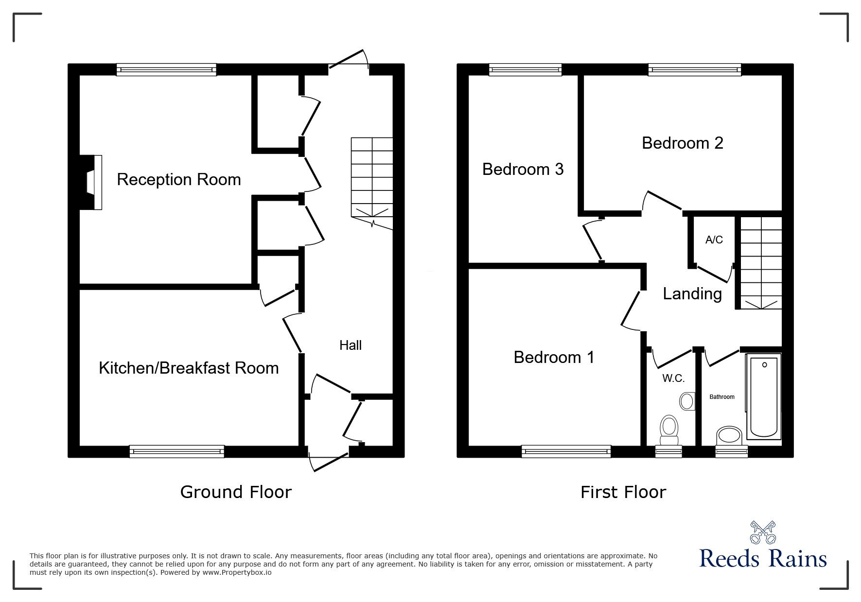 Floorplan of 3 bedroom End Terrace House for sale, Henley Close, Rye, East Sussex, TN31