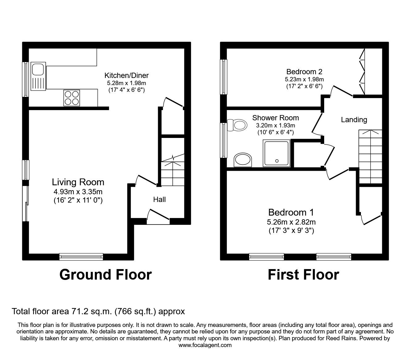 Floorplan of 2 bedroom End Terrace House to rent, Regent Square, Rye, East Sussex, TN31