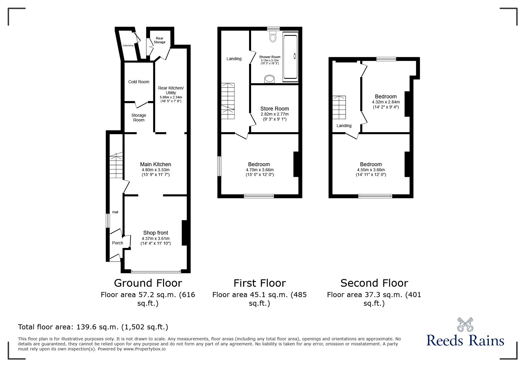 Floorplan of 4 bedroom End Terrace House for sale, Landgate, Rye, East Sussex, TN31