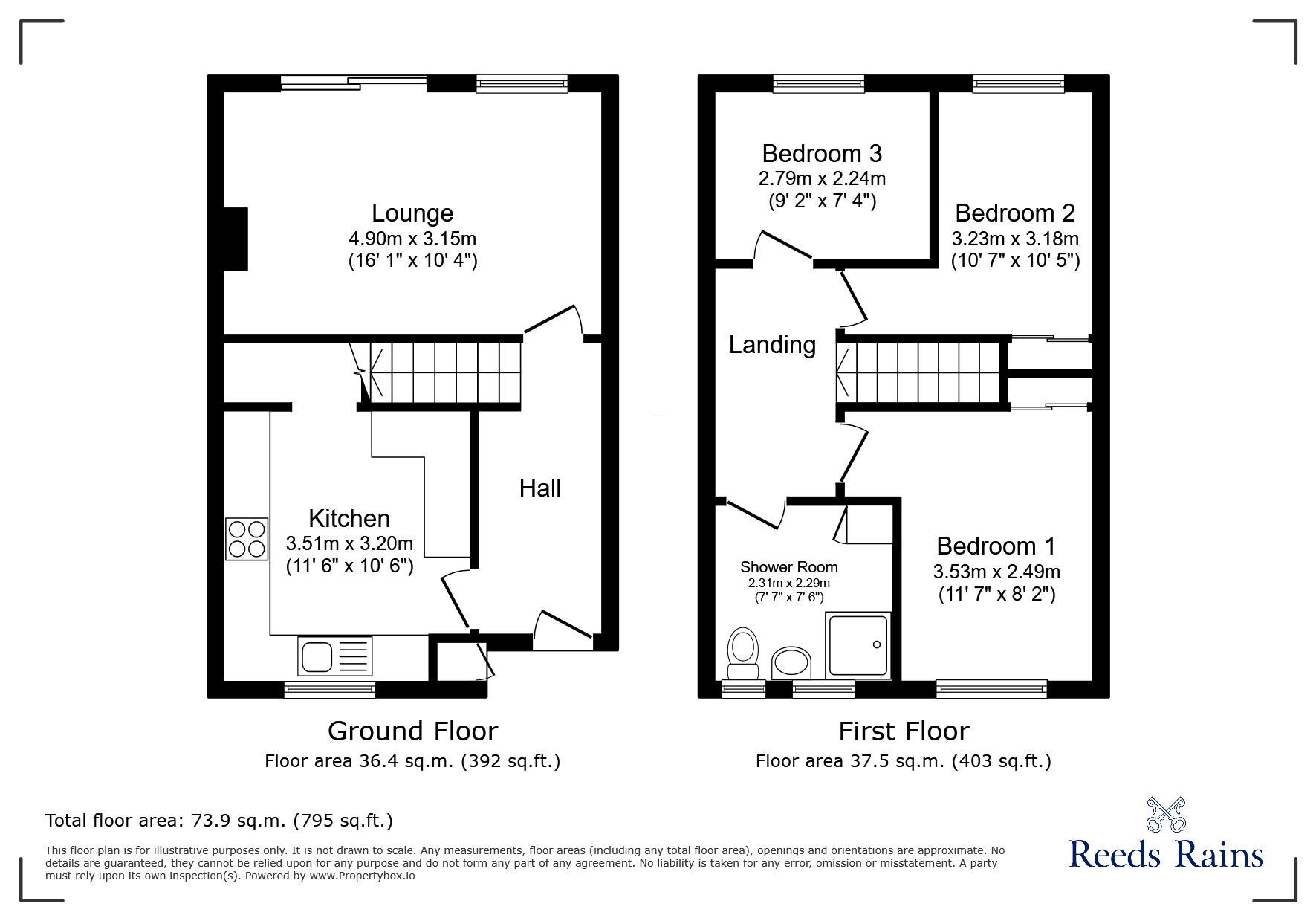 Floorplan of 3 bedroom Mid Terrace House for sale, Bankside, East Sussex, TN31
