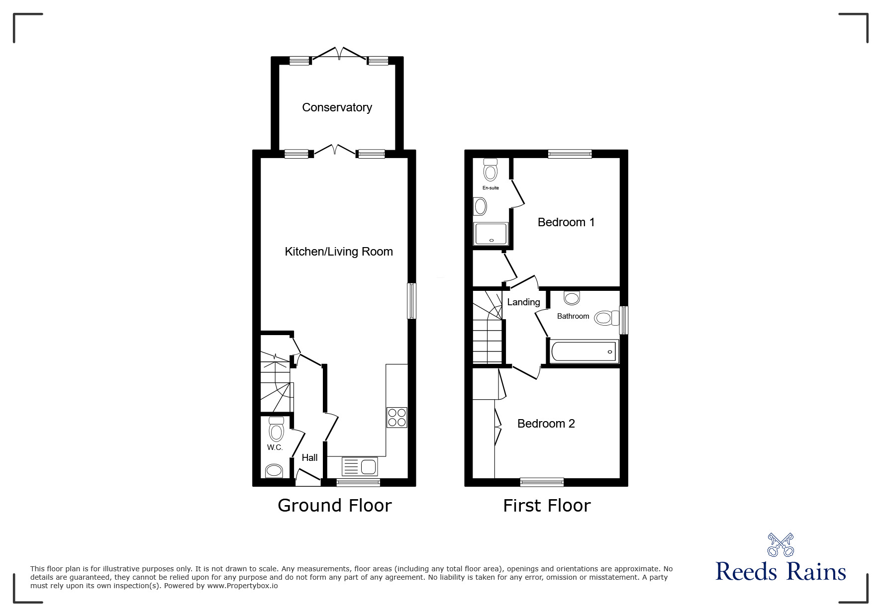 Floorplan of 2 bedroom Semi Detached House for sale, Vidler Square, Rye, East Sussex, TN31