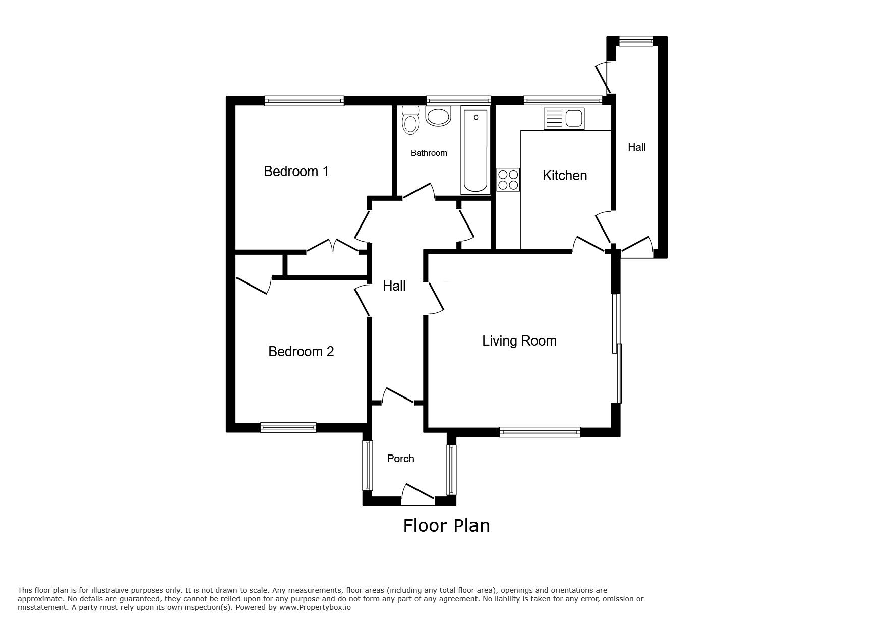 Floorplan of 2 bedroom Semi Detached Bungalow for sale, Pett Level Road, Winchelsea Beach, East Sussex, TN36