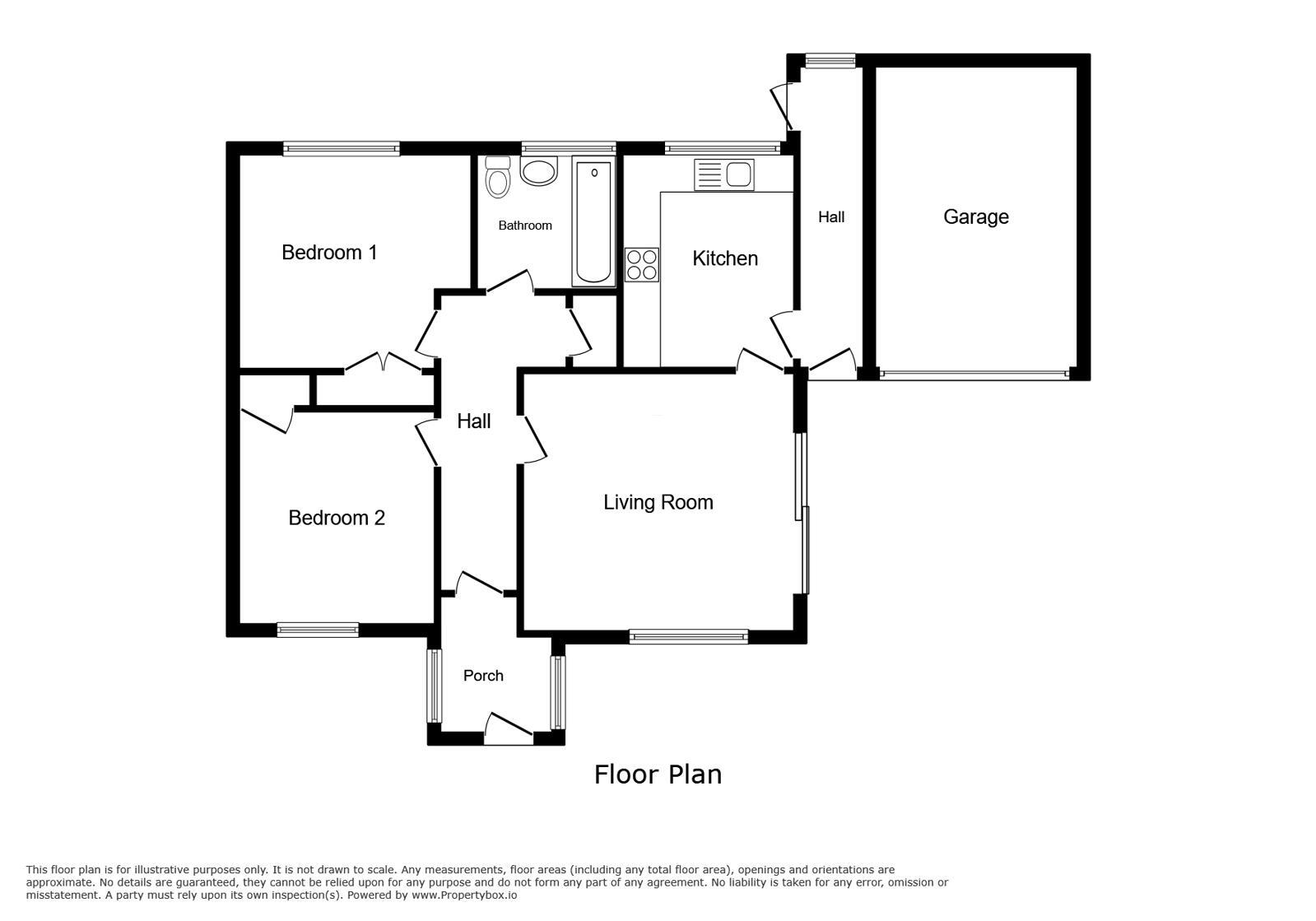 Floorplan of 2 bedroom Semi Detached Bungalow for sale, Pett Level Road, Winchelsea Beach, East Sussex, TN36