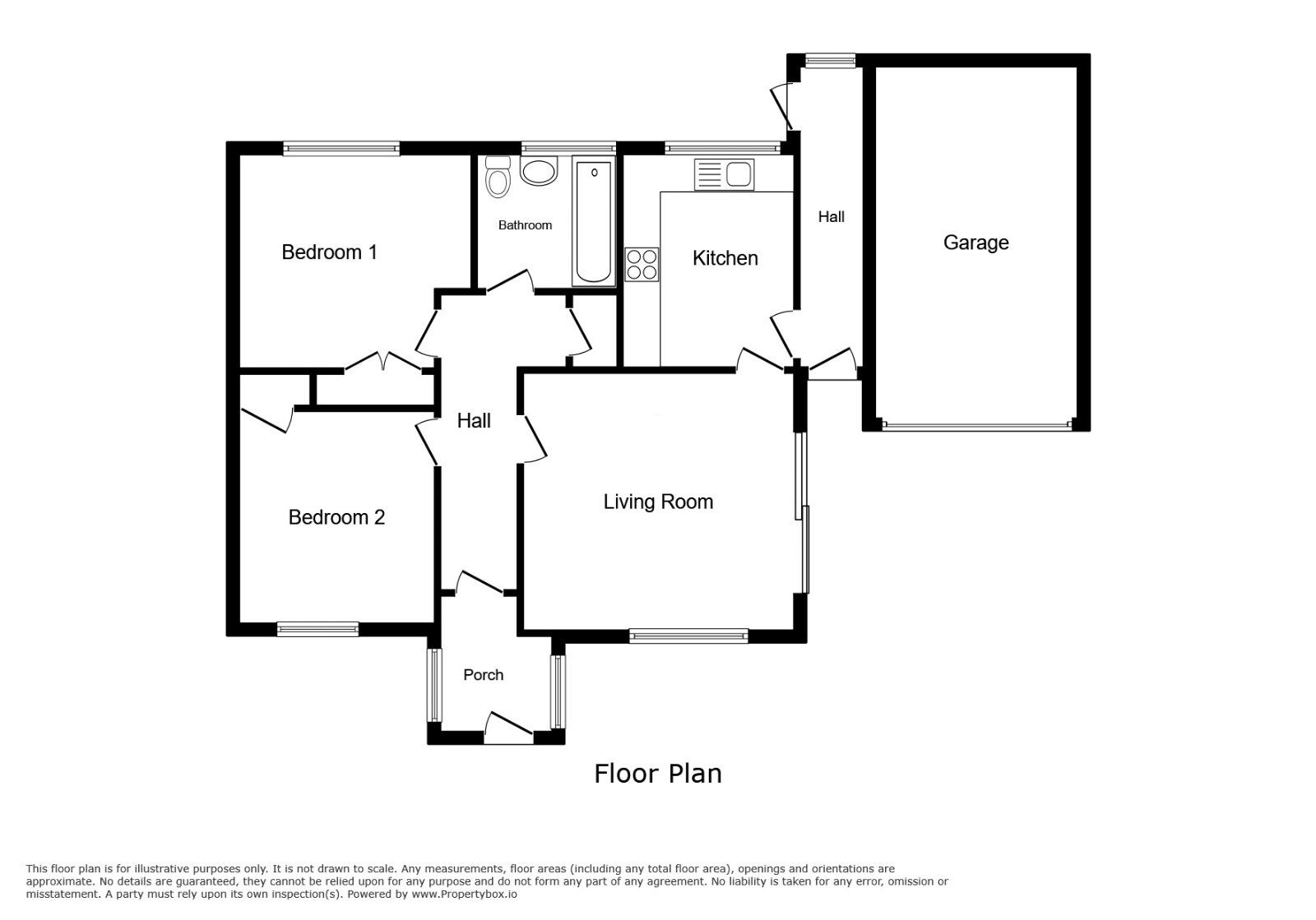 Floorplan of 2 bedroom Semi Detached Bungalow for sale, Pett Level Road, Winchelsea Beach, East Sussex, TN36