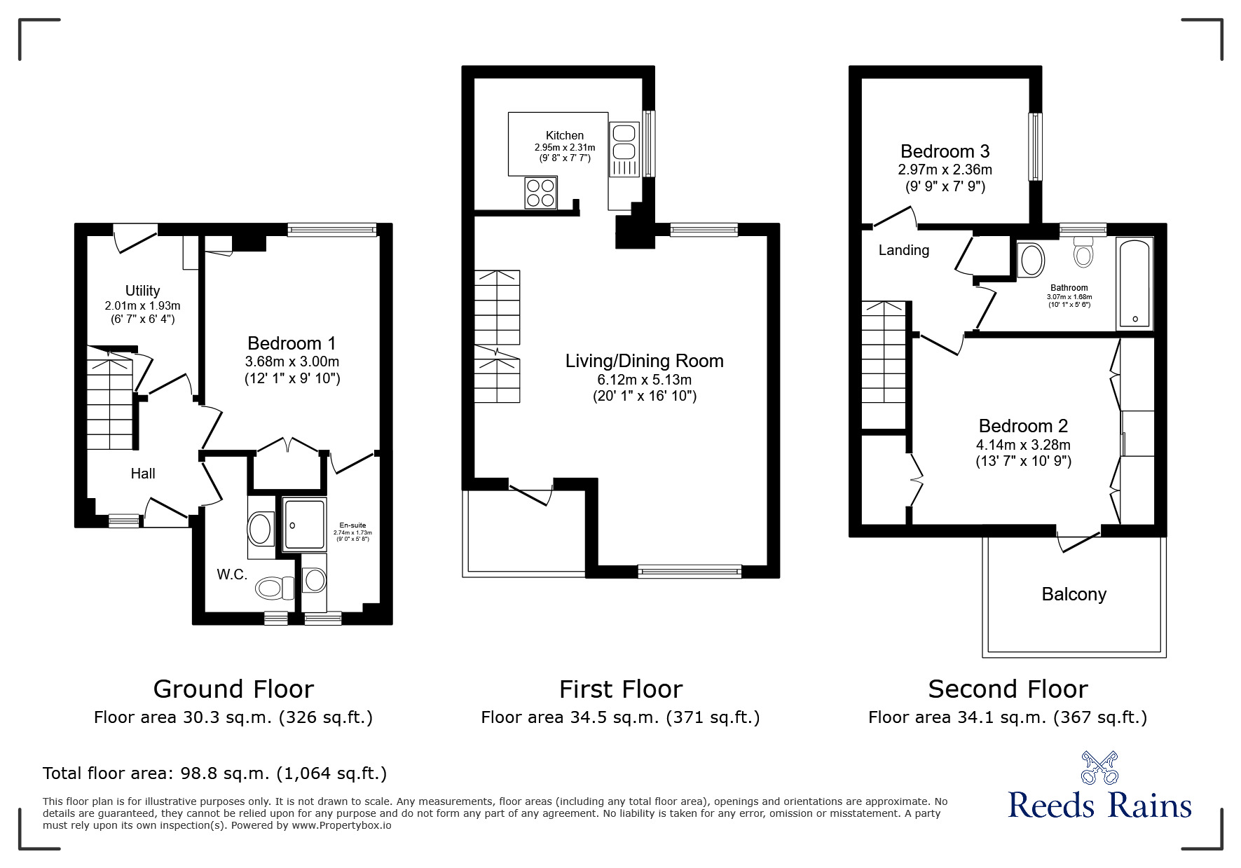 Floorplan of 3 bedroom Semi Detached House for sale, The Strand, Rye, East Sussex, TN31