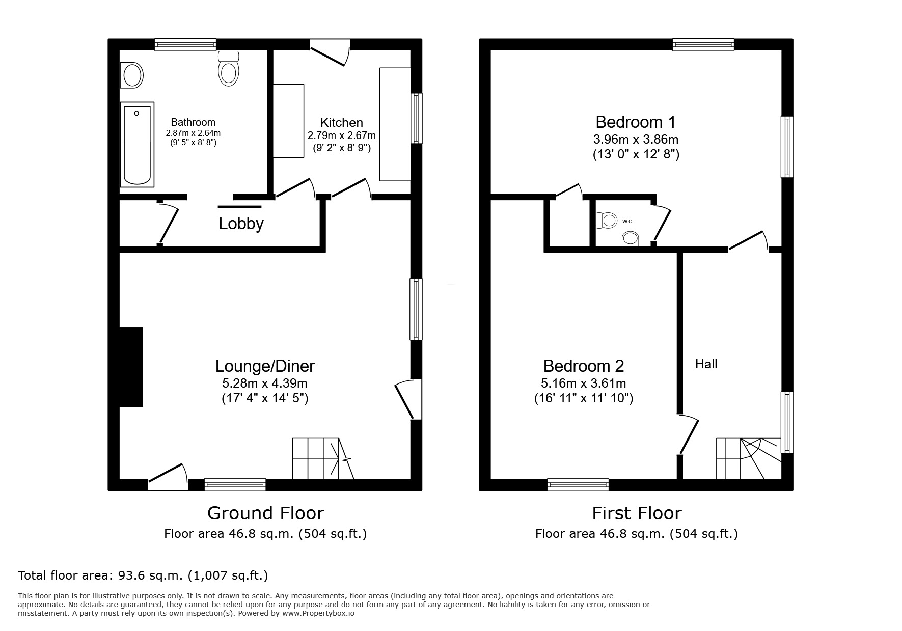 Floorplan of 2 bedroom Semi Detached House for sale, Wittersham Road, Iden, East Sussex, TN31