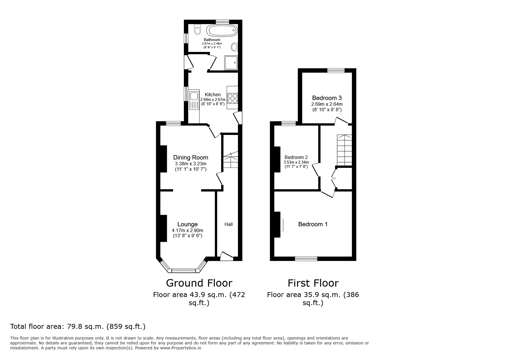 Floorplan of 3 bedroom Mid Terrace House for sale, South Undercliff, Rye, East Sussex, TN31