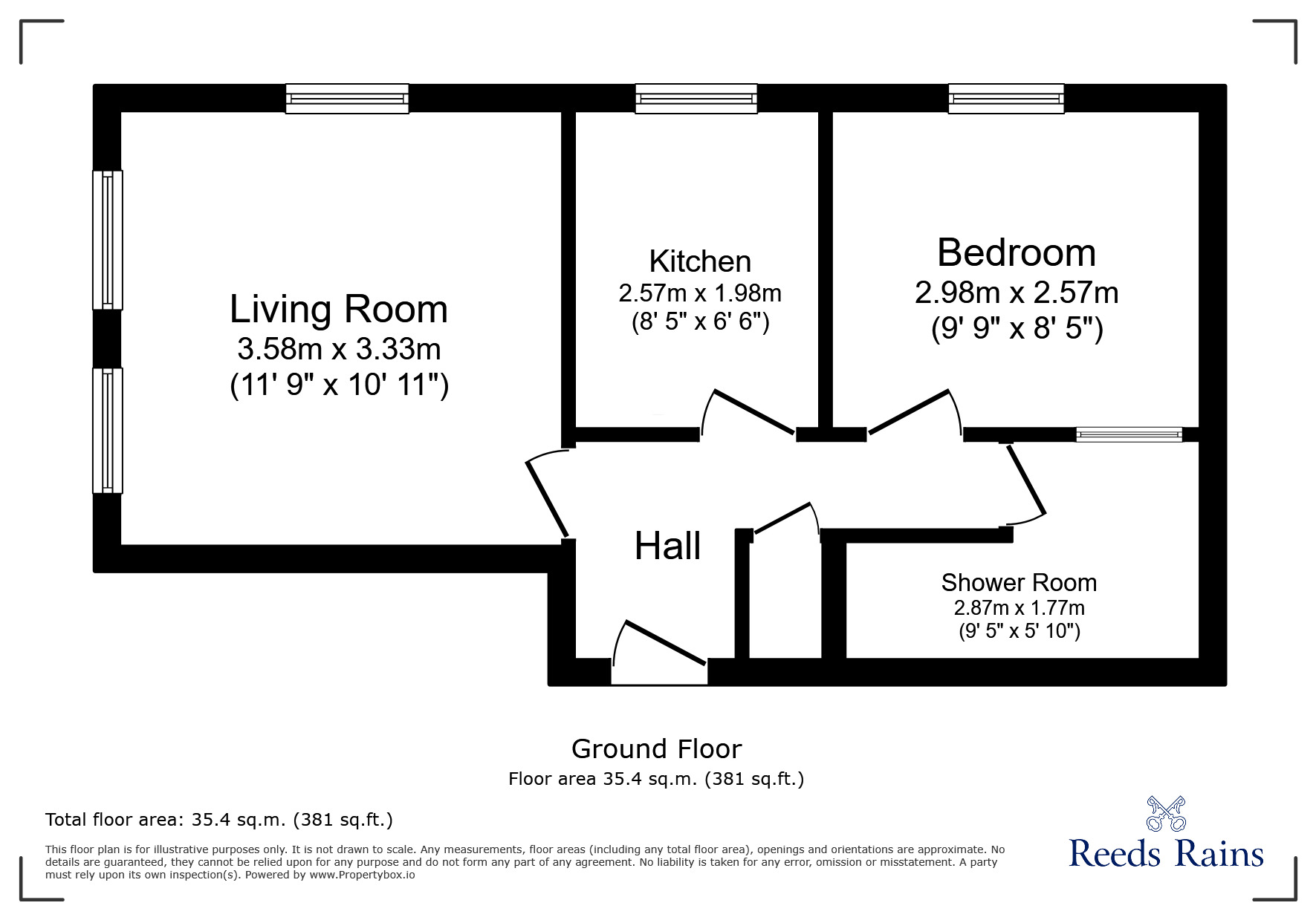 Floorplan of 1 bedroom  Flat for sale, Cinque Ports Street, Rye, East Sussex, TN31
