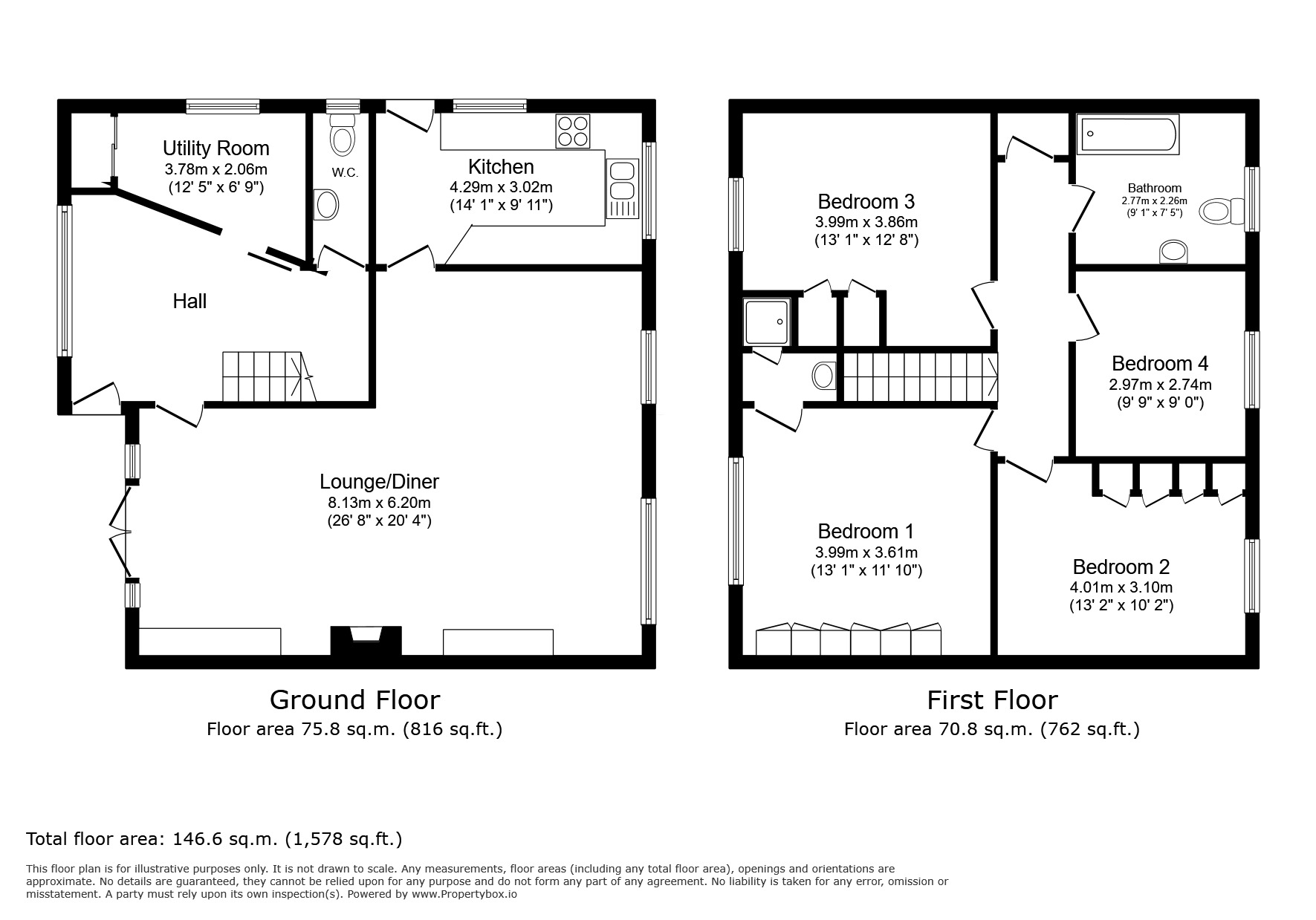 Floorplan of 4 bedroom Detached House for sale, Love Lane, Rye, East Sussex, TN31