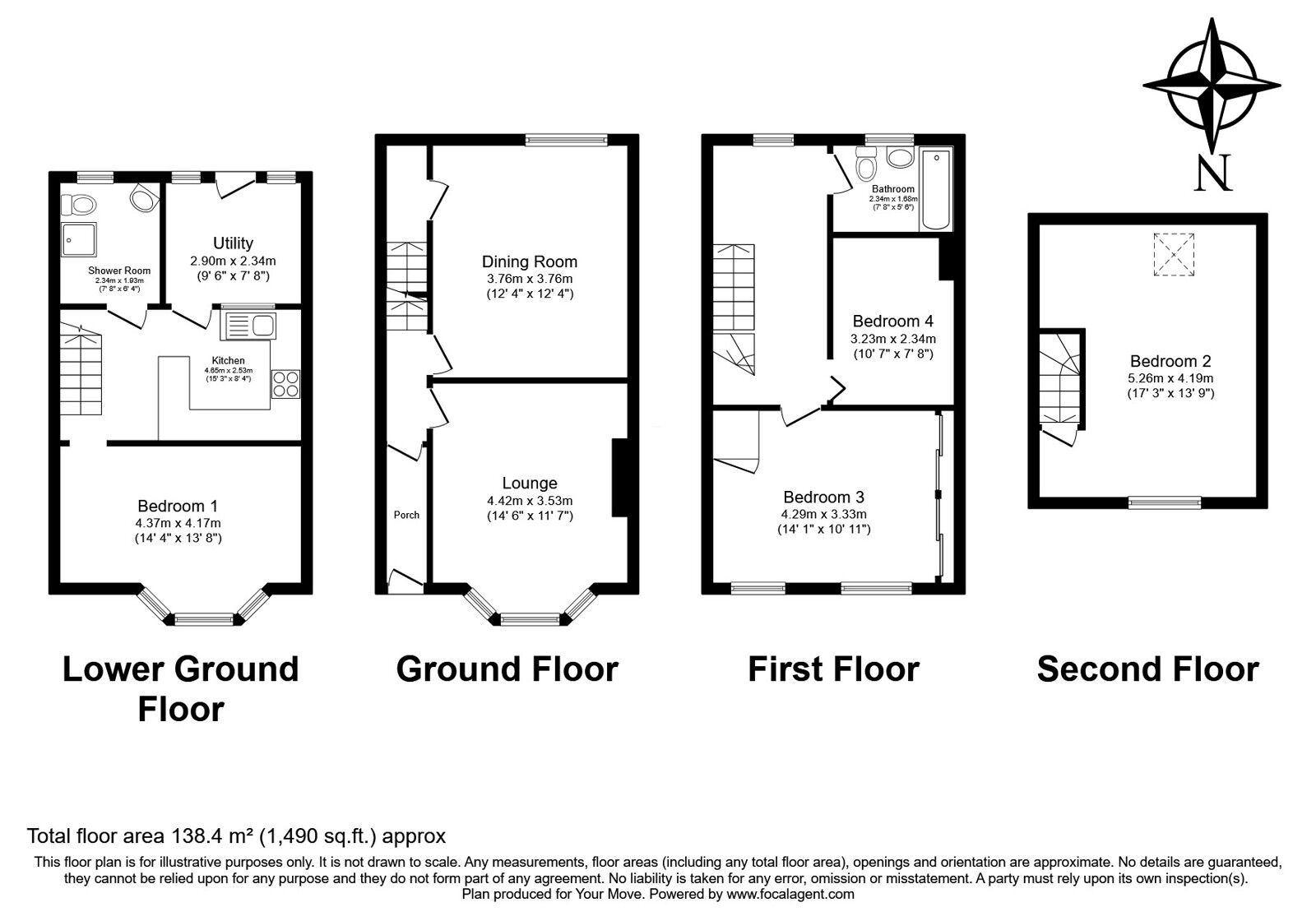 Floorplan of 3 bedroom End Terrace House for sale, Udimore Road, Rye, East Sussex, TN31