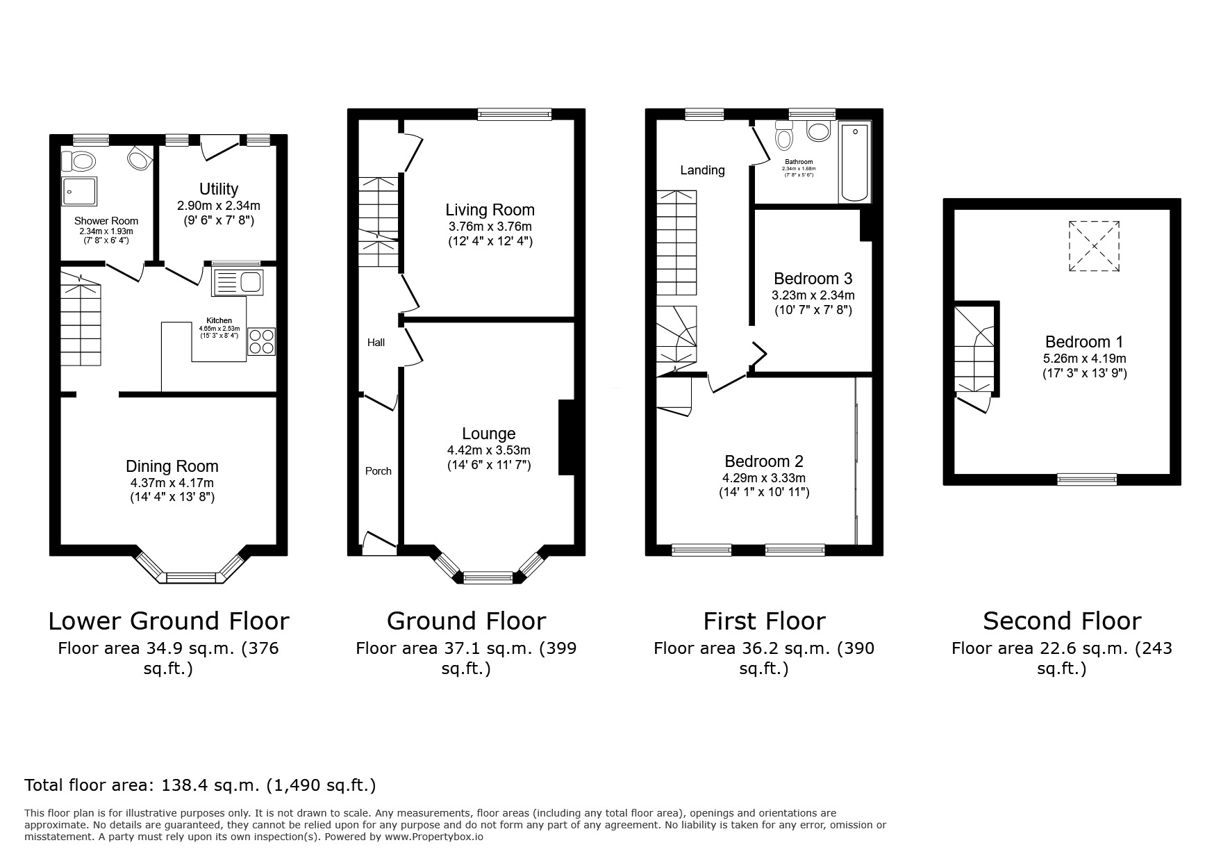 Floorplan of 3 bedroom End Terrace House for sale, Udimore Road, Rye, East Sussex, TN31