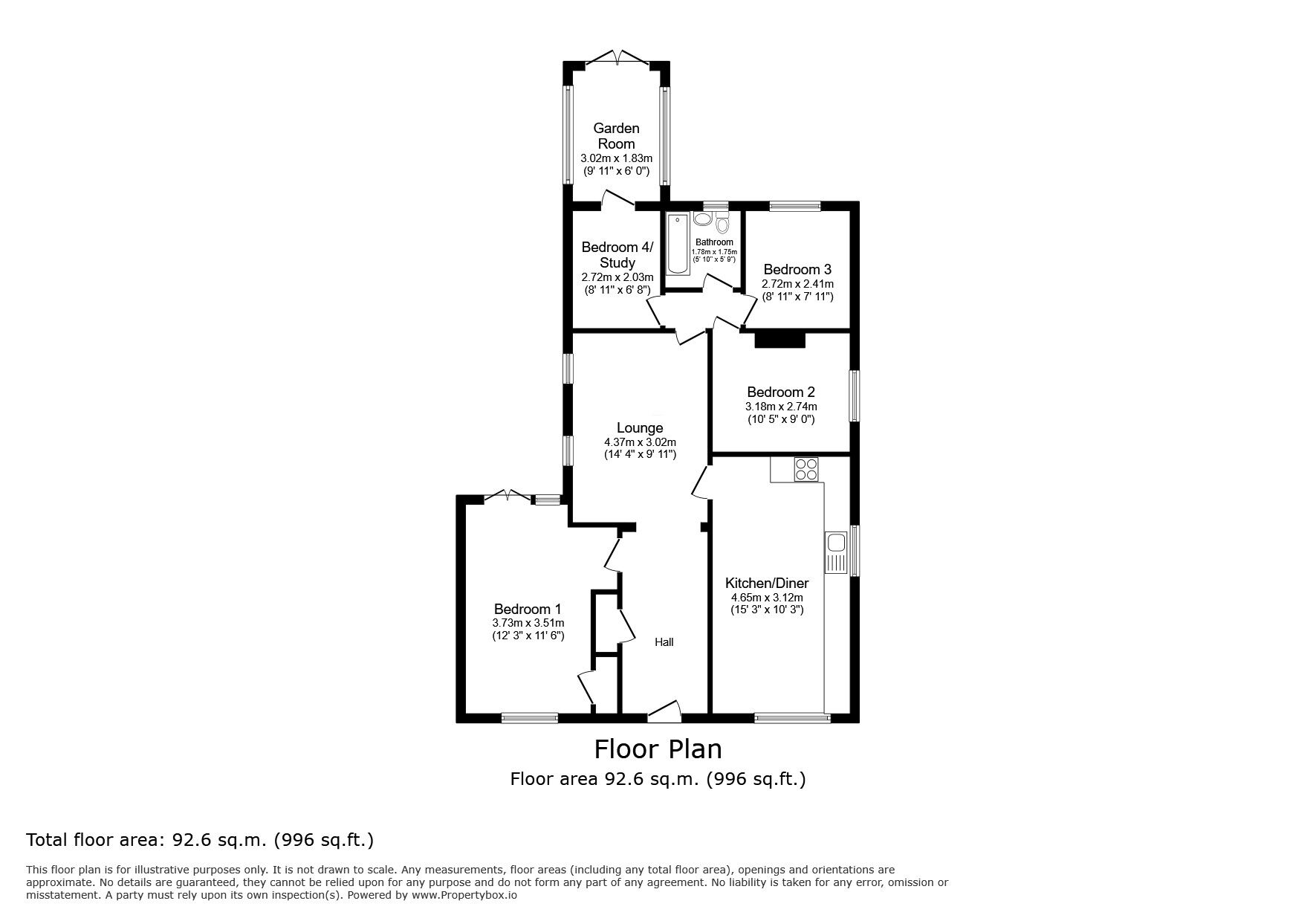 Floorplan of 3 bedroom Detached Bungalow for sale, Meehan Road, Greatstone, Kent, TN28